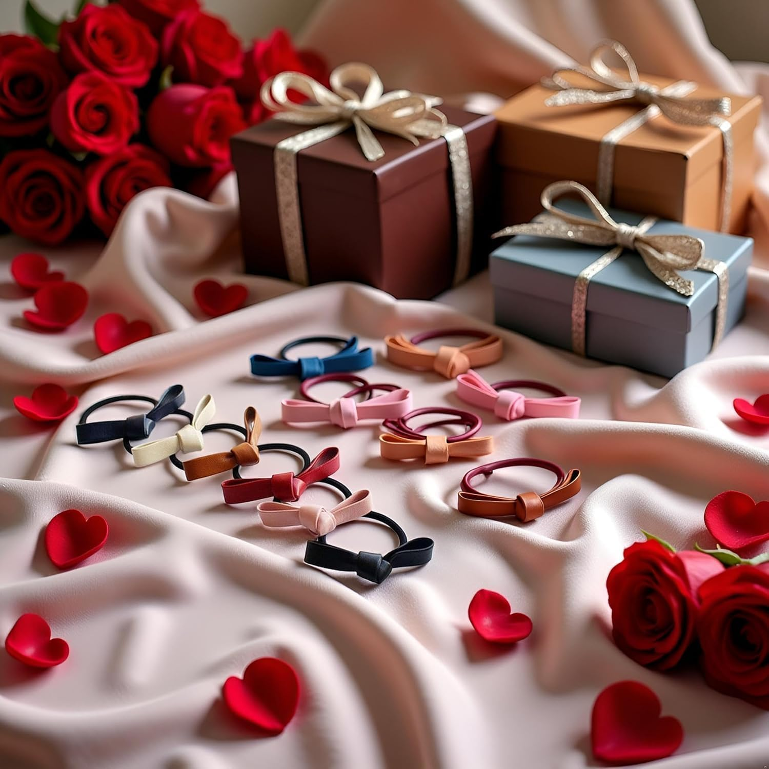 6 Pieces Small Knotted Hair Ties PU Leather Elastic Hair Bands Simple Hair Ropes Ponytail Holders Hair Ties Hair Accessories image number 3