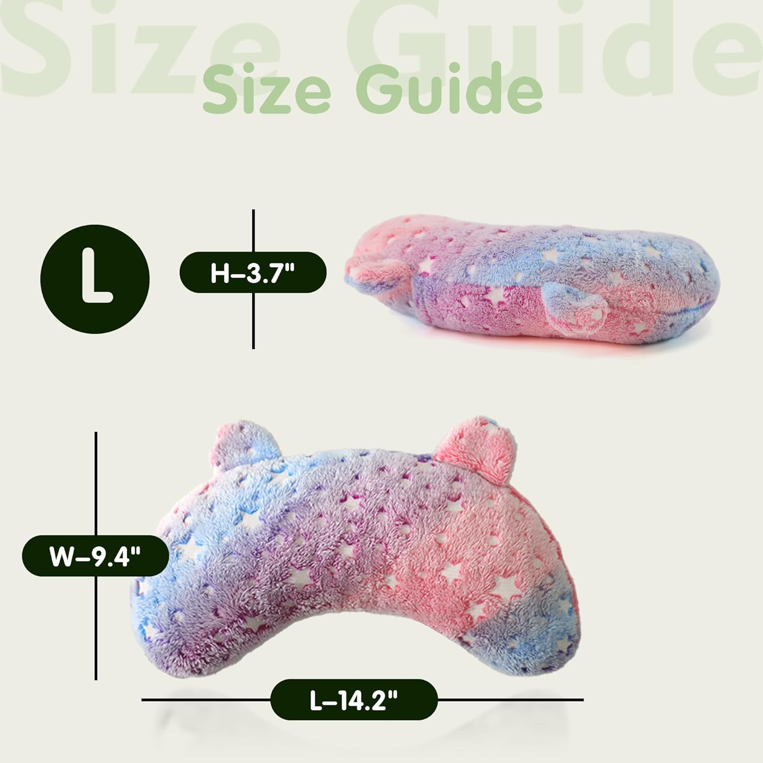 POMESEA Dog Calming Pillow Glow in the Dark, Soft U-Shaped Pet Pillows for Dogs & Cats, Machine Washable, Dog Neck Pillow, Joint Relief, Better Sleep (Large, Pink) image number 4