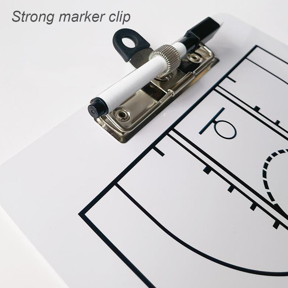 Basketball Coach Board, Clip Boards, Double-Sided Dry Erase Coaches Clipboard with Marker Pen, Coaches Marker Board (Basketball) image number 4