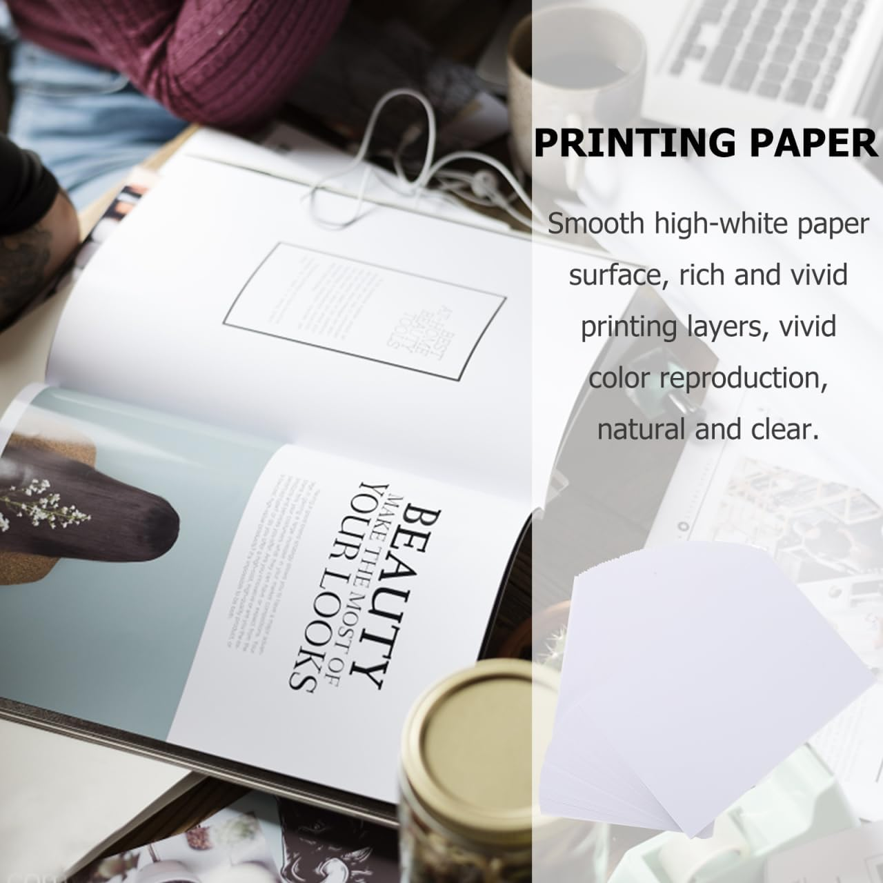 Sewacc A5 Printing Paper - 100 Sheets Double-Sided Coated Paper for Stunning Photo Printing Ideal for Digital Printers and Photo Projects