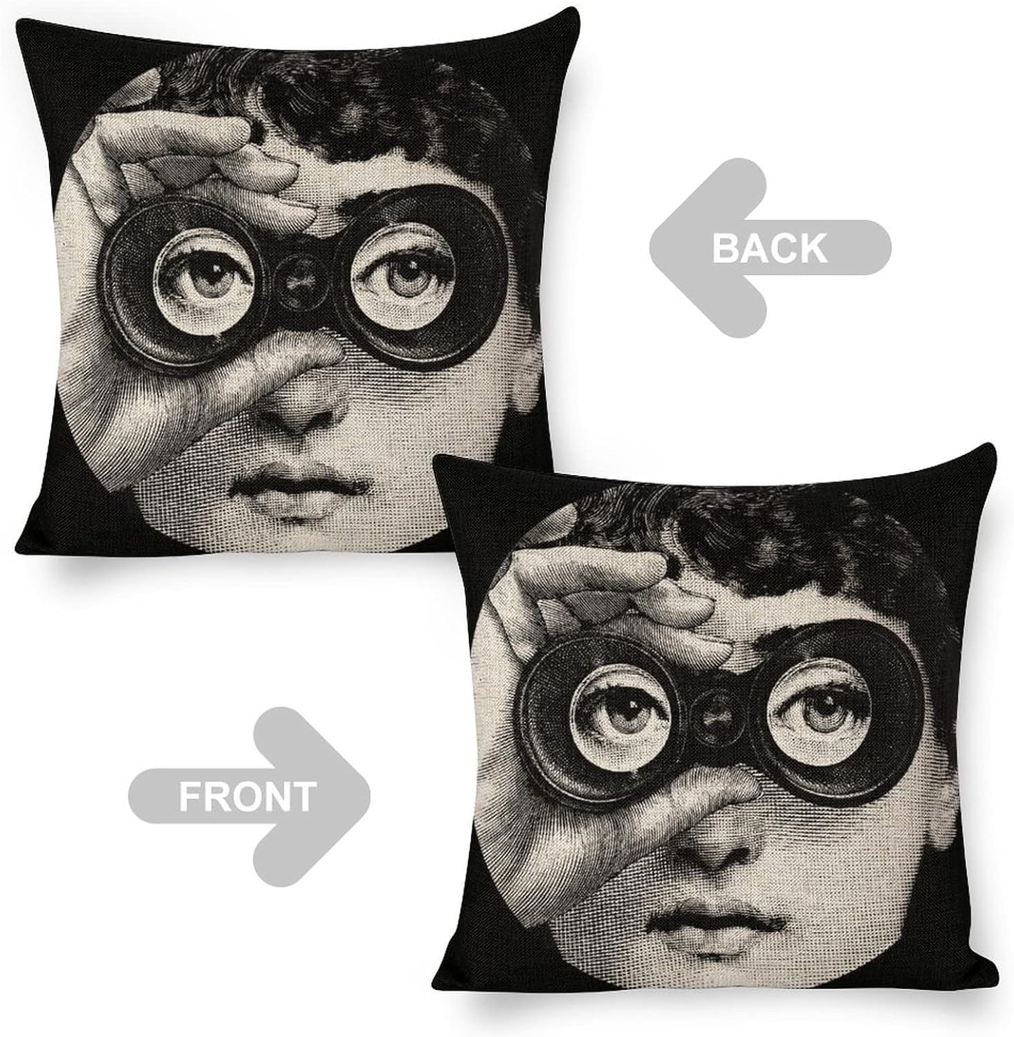 Aloked Lina Cavalieri Artificial Linen Throw Pillow Case, Decorative Cushion Cover Square Art Personalized Eye,Only Includes Pillowcase,18"X18"(45X45Cm),Style-16 image number 3