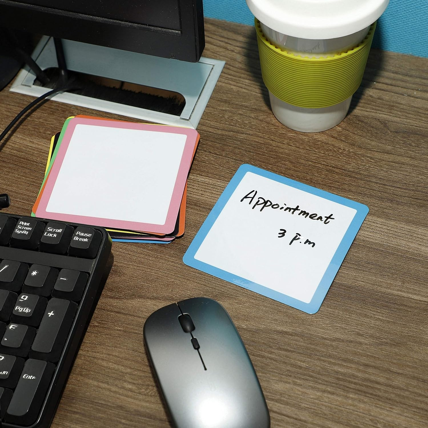 Dry Erase Magnets Set - 24 Pack - 4X4 Whiteboard Magnetic Planning Pads Labels - Small White Board Magnet Strips Name Tags for Home, Office and Classroom image number 2