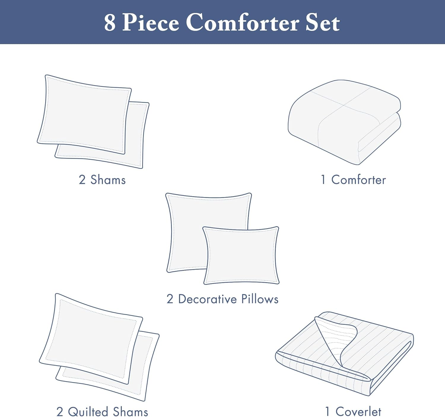 Madison Park Marina Comforter Quilt Combo Set - Modern Luxury Design, All Season down Alternative Bedding, Matching Shams, Decorative Pillows, King/Cal King(104"X92") Seersucker Blue 8 Piece image number 4