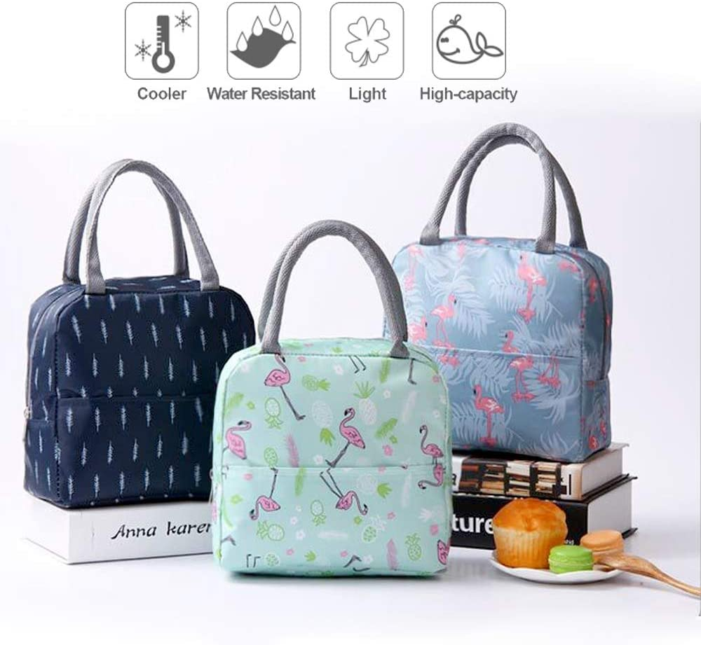 Insulated Lunch Bag Tote Bag for Women Wide Open Insulated Cooler Bag Water-Resistant Thermal Leak-Proof Lunch Organizer for Men Girls Children Outdoor Picnic Work (Plume) image number 2