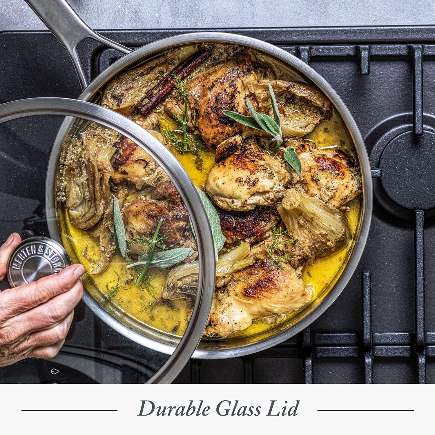 Merten & Storck Tri-Ply Stainless Steel Induction 18Cm/2 Litre Saucepan Pot with Lid, Multi Clad, Oven Safe, Silver image number 6