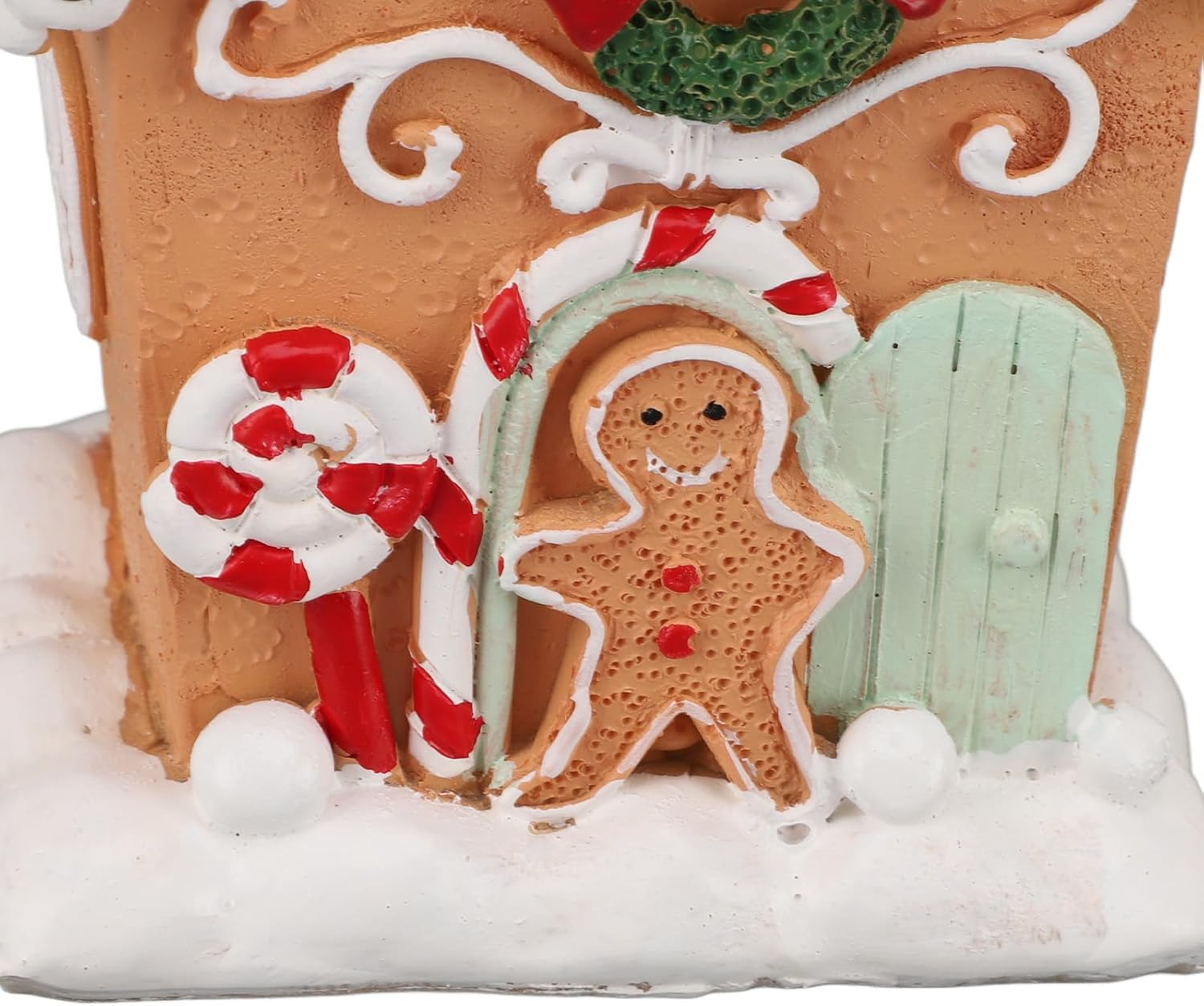 Christmas Gingerbread House, Exquisite Christmas Collectible Buildings Gingerbread House Village Cookies, Crafted Resin Tabletop Decoration Gift Idea for Christmas Women Kids image number 5