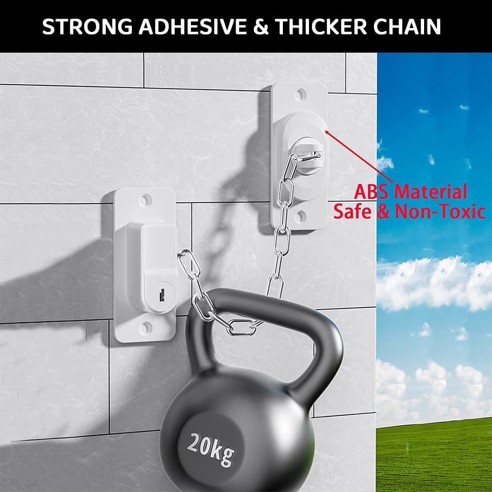 3 Pack Child Safety Locks &ndash; Adjustable Baby Proof Locks with Keys for Fridge, Drawers, Toilet, Dishwasher & More | No Drill Childproof Latches for Kids & Toddlers image number 5