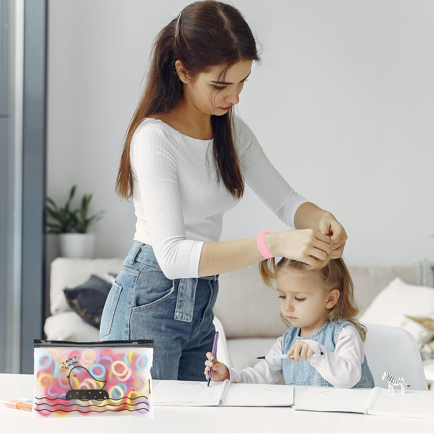 Pack of 100 Small Hair Bobbles for Women, Elastic Hair Bobbles, Ponytail, Colourful, Mini Hair Band for Baby, Toddler, Girls - Spring+Rainbow image number 5