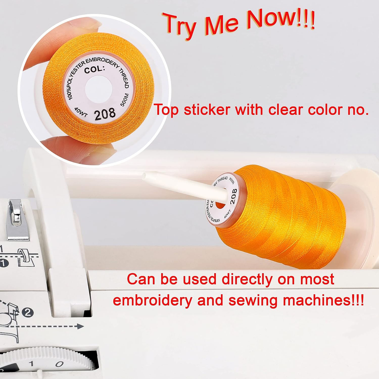 New Brothread 80 Spools Janome Colours Polyester Machine Embroidery Thread Kit 500M Each Spool - Newcolours Assortment image number 5