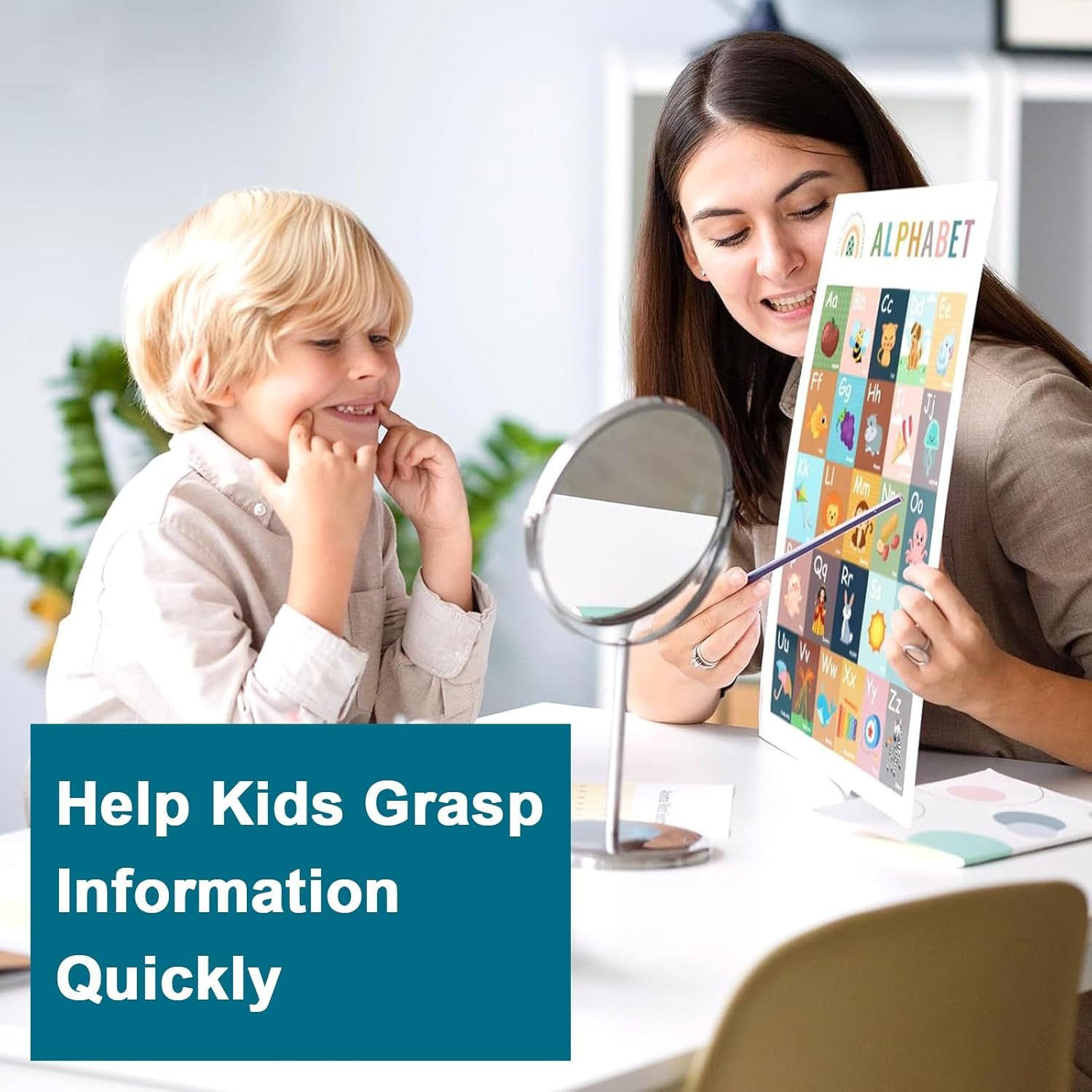 Tuoyi 16 Pieces Modern Educational Posters for Toddlers, Kindergarten Learning Poster Charts for Toddlers 1-3 Homeschool and Classroom Decor for Kids' Walls