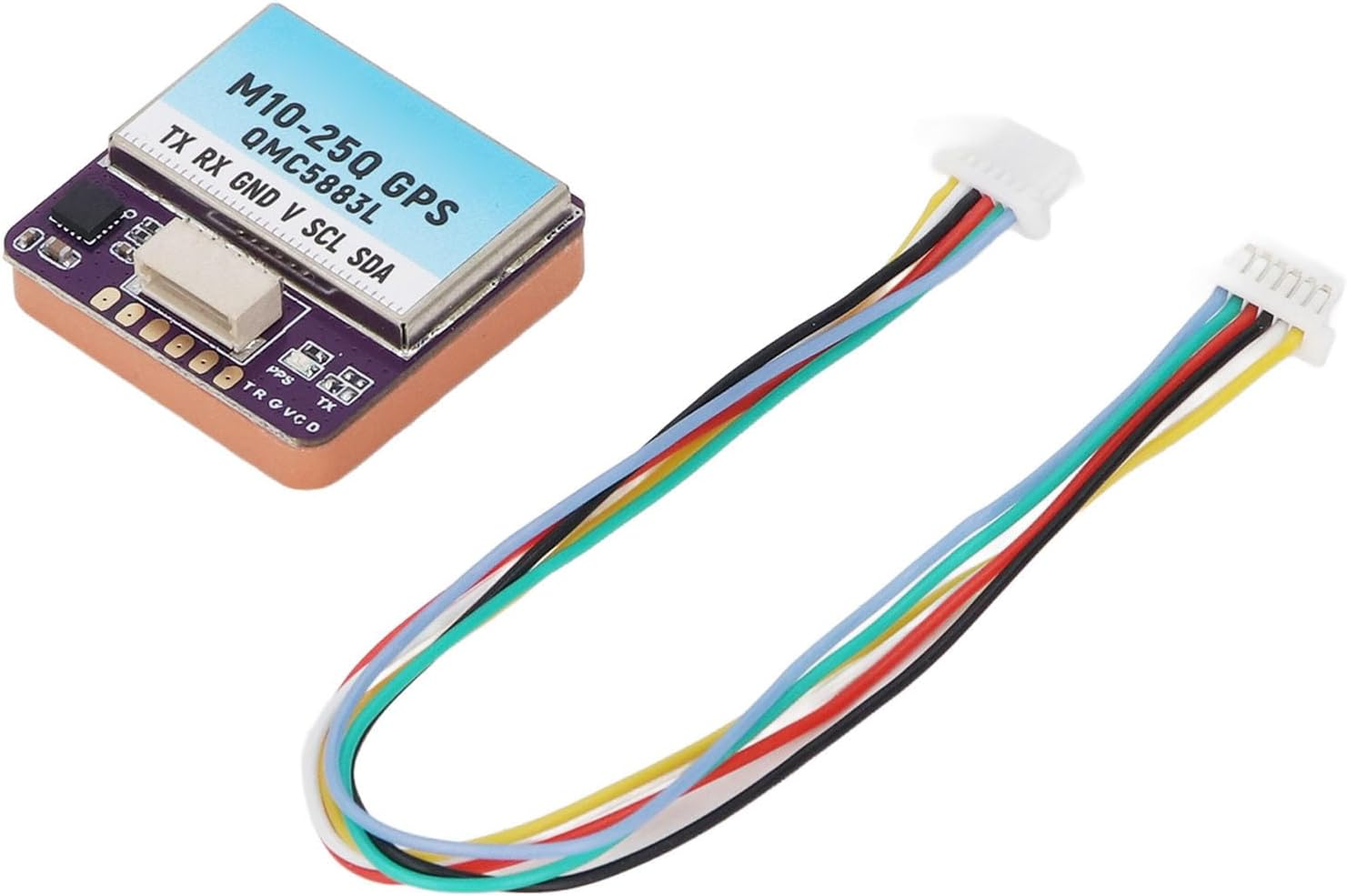 GPS Module M10-25Q Advanced with Compass QMC5883L, 10 Hz Frequency Output, Exact Speed and Location for Drone Racing Competitions image number 1