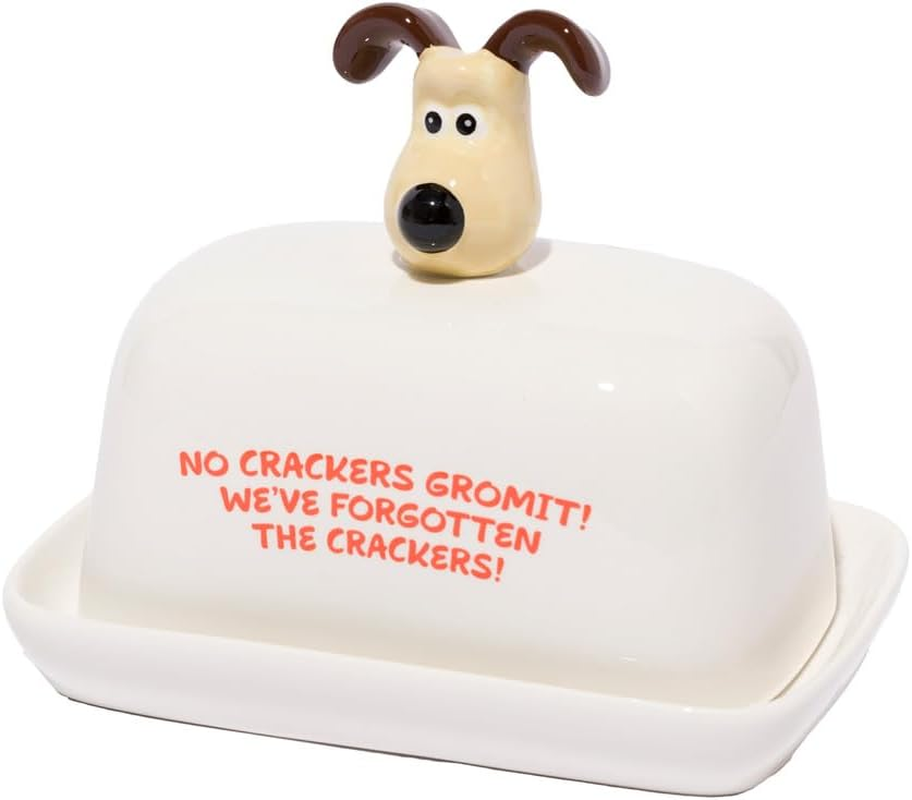 Half Moon Bay Wallace and Gromit Ceramic Butter Dish with Lid
