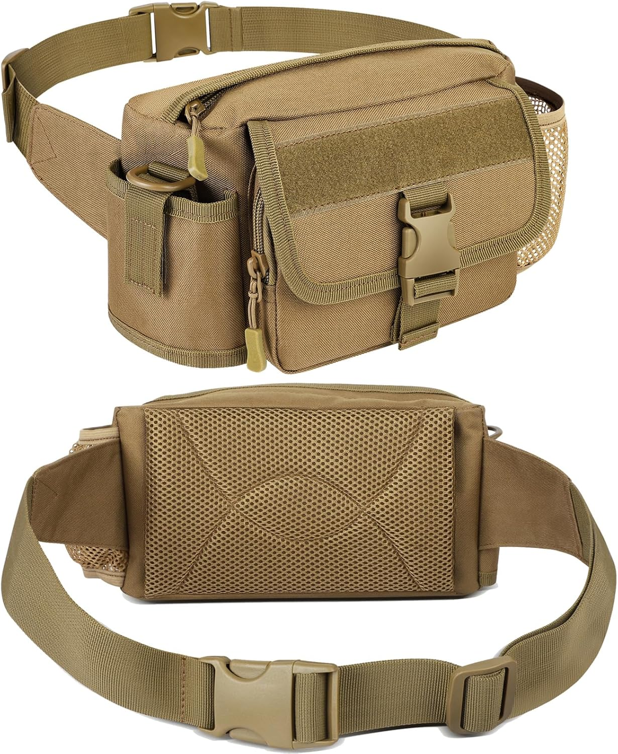 Metal Detecting Waist Bag with Kettle Sleeve, Elastic Net, Waterproof Tool Bag for Outdoor Detector Accessory