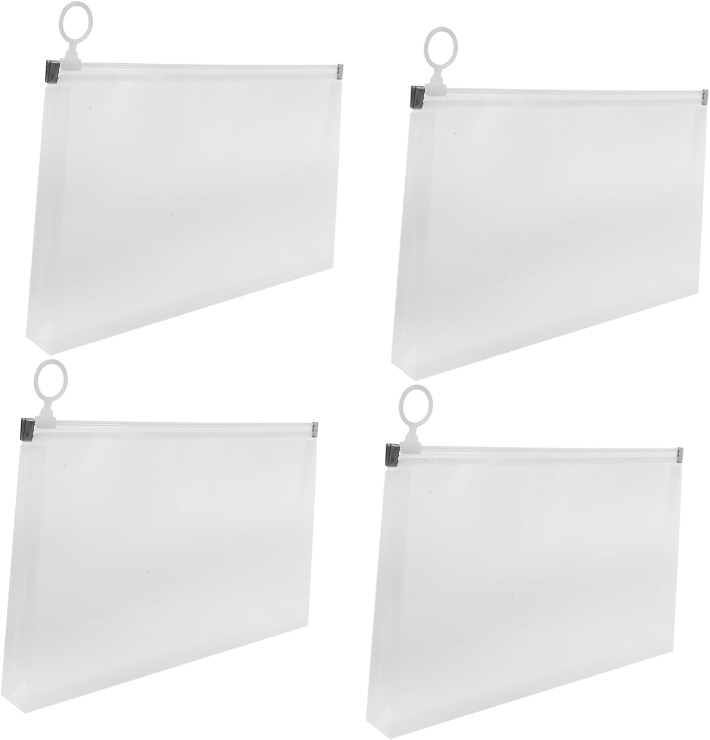 FUNNETOYU 4Pcs Bill Storage Bag Zippered File Pouch Reusable Document Holder for Receipts and Money Multi-Function Organizer