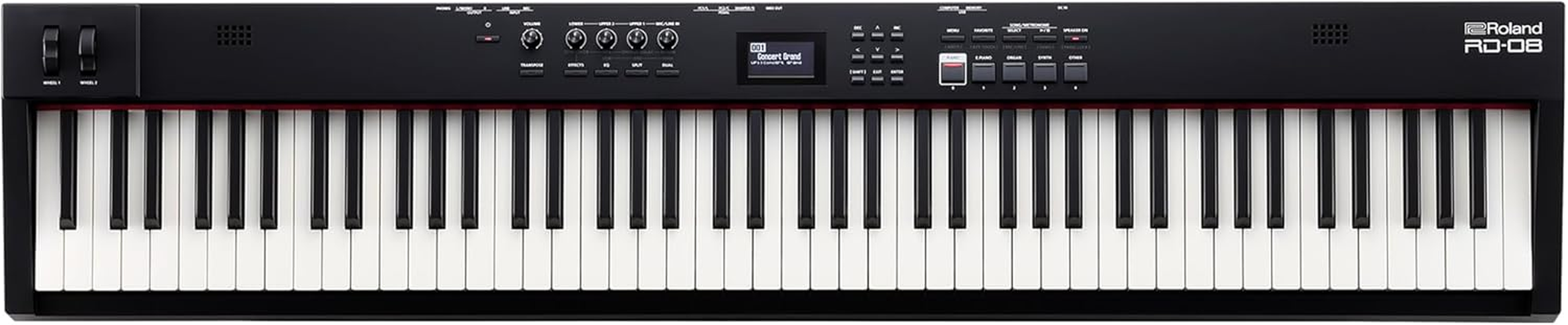 Roland RD-08 Stage Piano | Authentic RD Sound & Playability | Streamlined Design | 88-Note Weighted-Action PHA-4 Keyboard | Expandable Features | 3000+ Onboard Sounds | Ideal for Professional Gigging