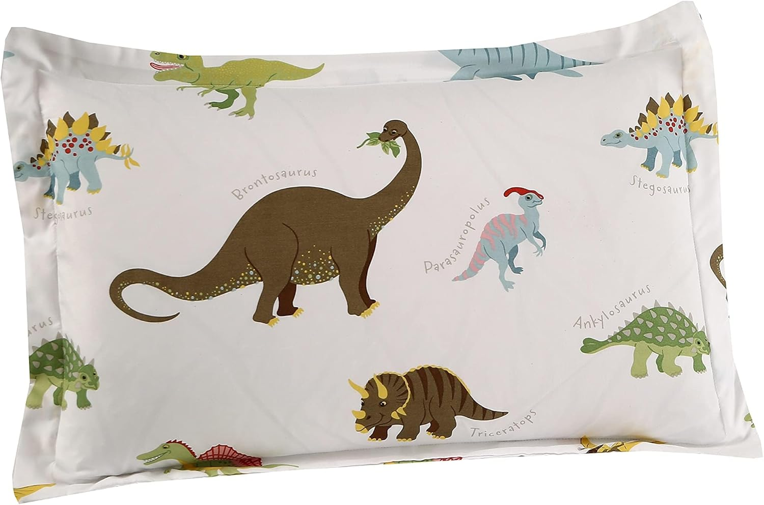 MAG 3PCS White Dinosaur Queen Size Bedding Sheet Sets Included 1*Fitted Sheet and 2 Pilowcase for Kids, Boys and Girls (Queen, White) image number 5