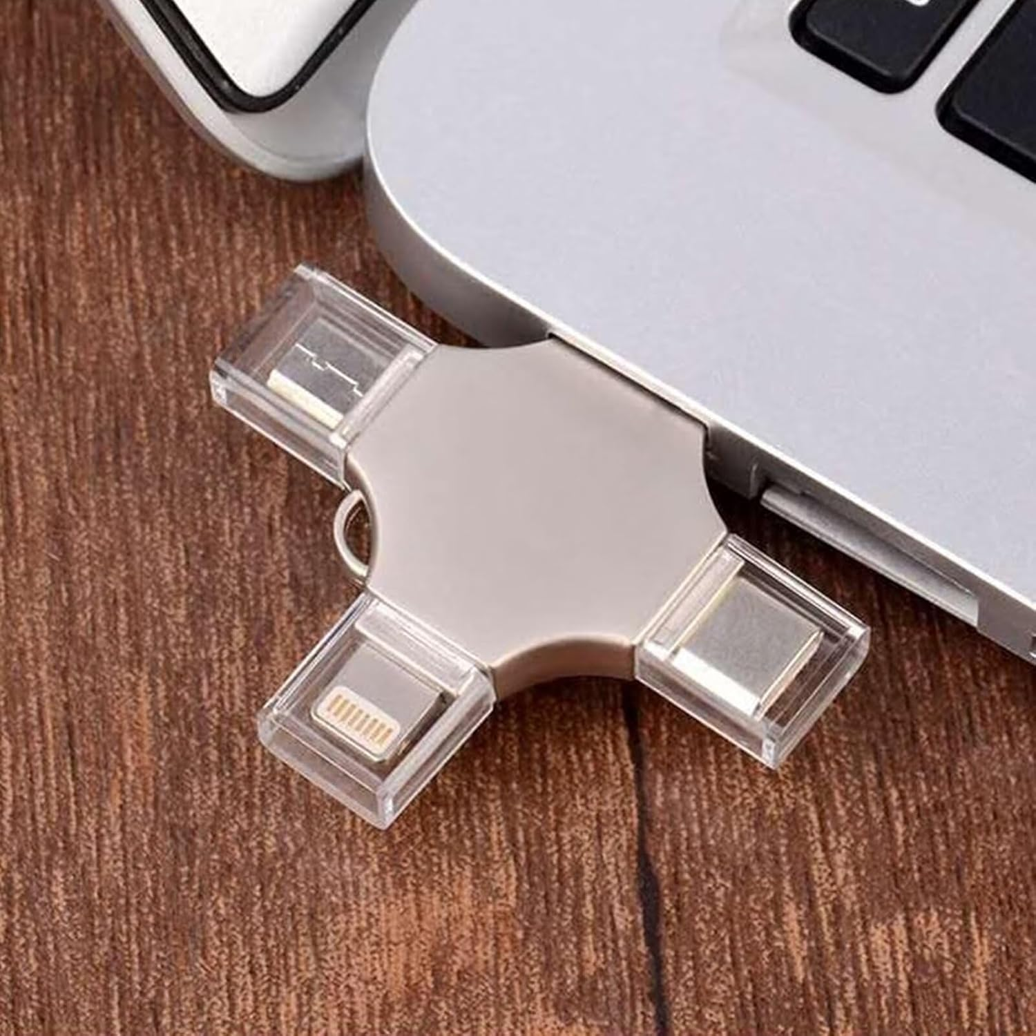 USB 3.0 Flash Drive 64GB for Iphone, 4 in 1 Memory Photo Keeper Storage Stick for Picture/Video/Data Saver/Backup, High Speed Thumb/Jump/Hard Drives for Iphone/Ipad/Android/Pc image number 2