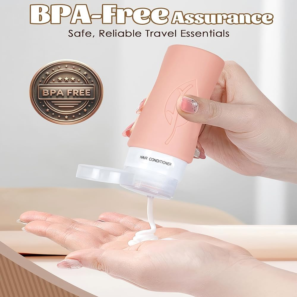 Kushucun Silicone Travel Bottles Set - Leak-Proof Refillable Containers for Cosmetics, Toiletries & Lotion (17-Pack) Portable Toiletry Organizer Storage Bpa-Free Travel Accessories image number 6