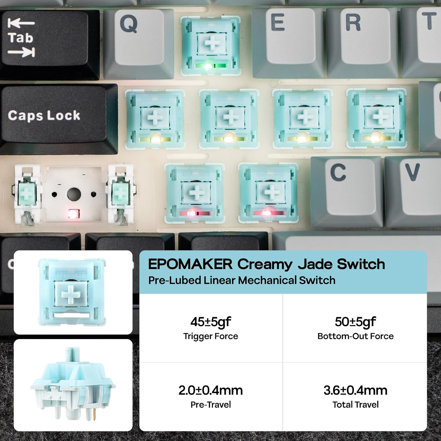 EPOMAKER TH108 PRO Full Size Mechanical Keyboard with Screen & Knob, Wireless Gaming Keyboard with 10000Mah, Creamy Gasket, Hot Swap, Custom Driver, RGB Backlight (Black, Creamy Jade) image number 3