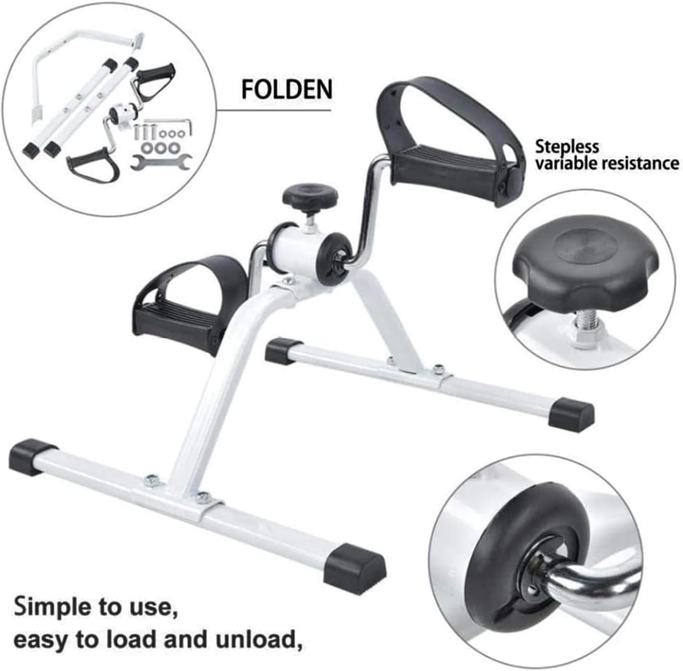 Gym Equipment for Home Fitness: Leg Trainer Rehabilitation Mini Exercise Bike, Hand and Foot Dual-Use Bicycle with Tension Adjustment, Cardio Indoor Training image number 1