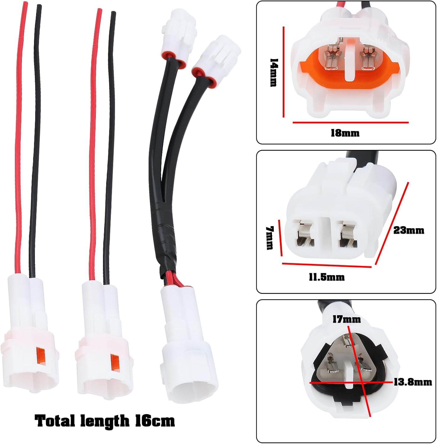 Emsea Set of Super Power Outlet Splitter with Pre-Wire 18AWG USB Charger Heated Grips Lights Compatible with Yamaha Compatible with Tenere 700