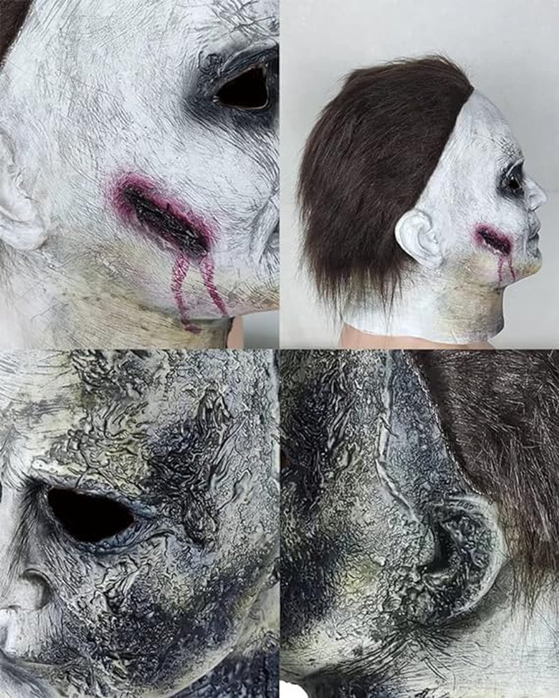 Michael Myers Mask, Realistic Horror Mask Scary Halloween Cosplay Mask, Scar Face Covering Halloween Decoration image number 5