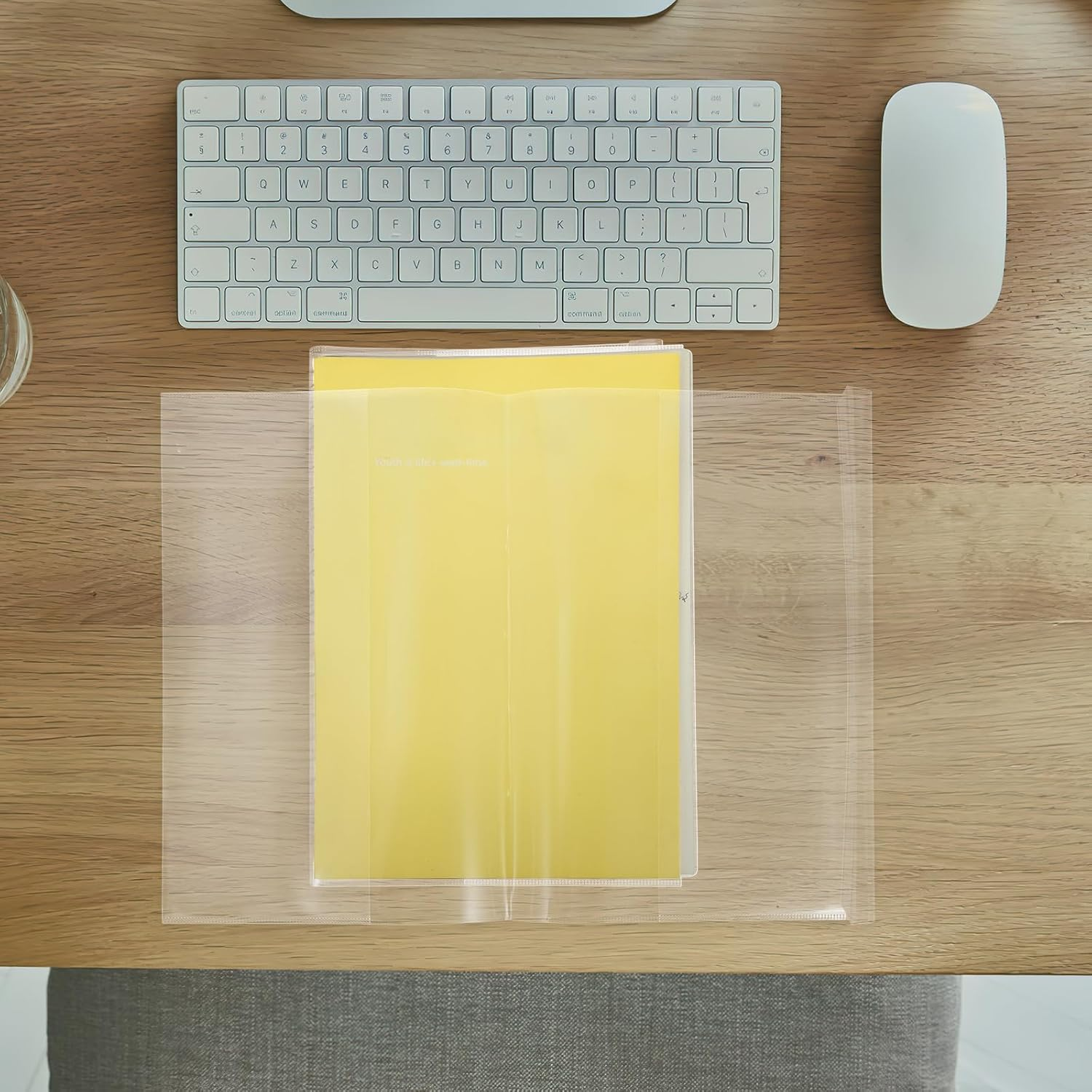 TEHAUX Clear Book Protective Cover - A4 Size Transparent Book Sleeve Adjustable Width Waterproof Plastic Cover for Textbooks and Paperbacks image number 5