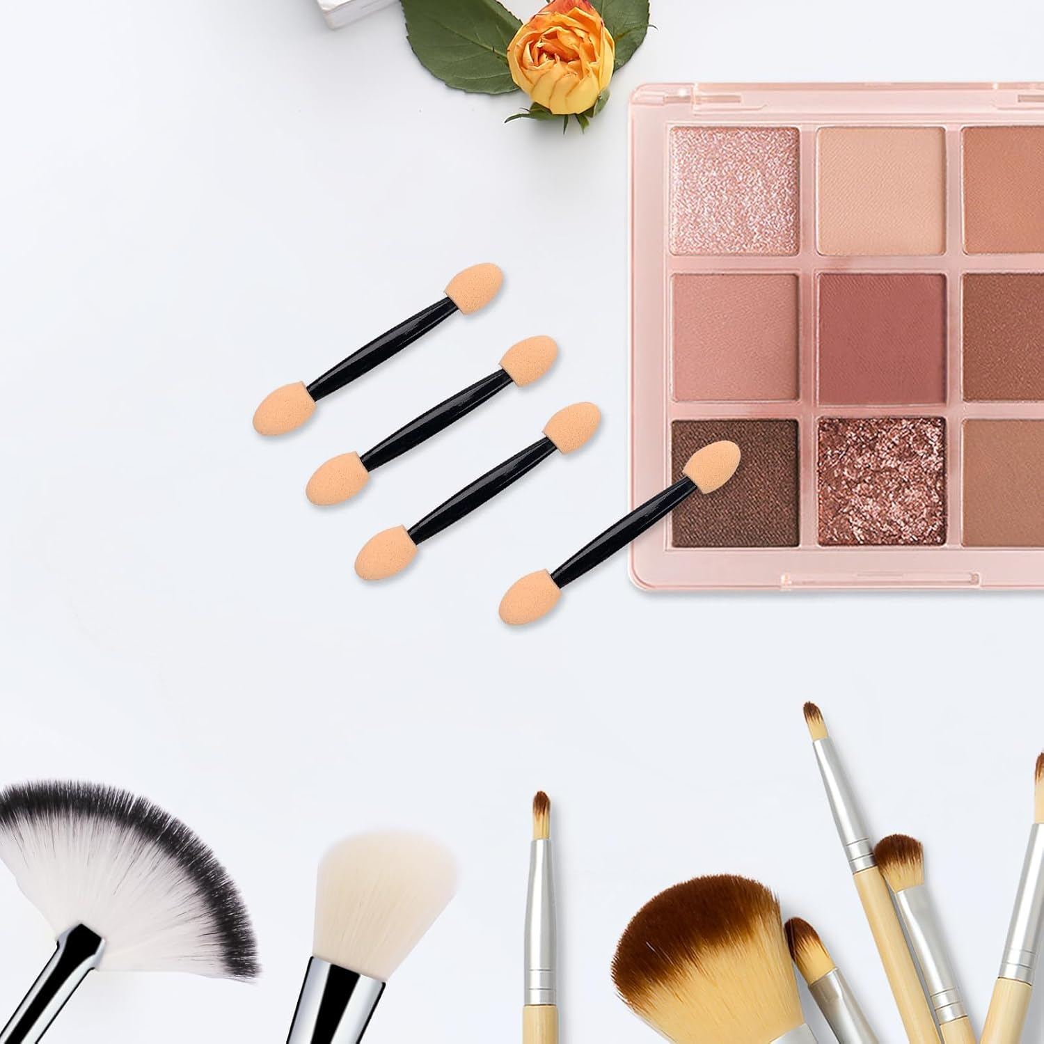 50PCS Disposable Eyeshadow Applicators,Sponge Tips Eye Shadow Applicator Sticks Double Sided, Suitable for Home and Travel Use image number 3