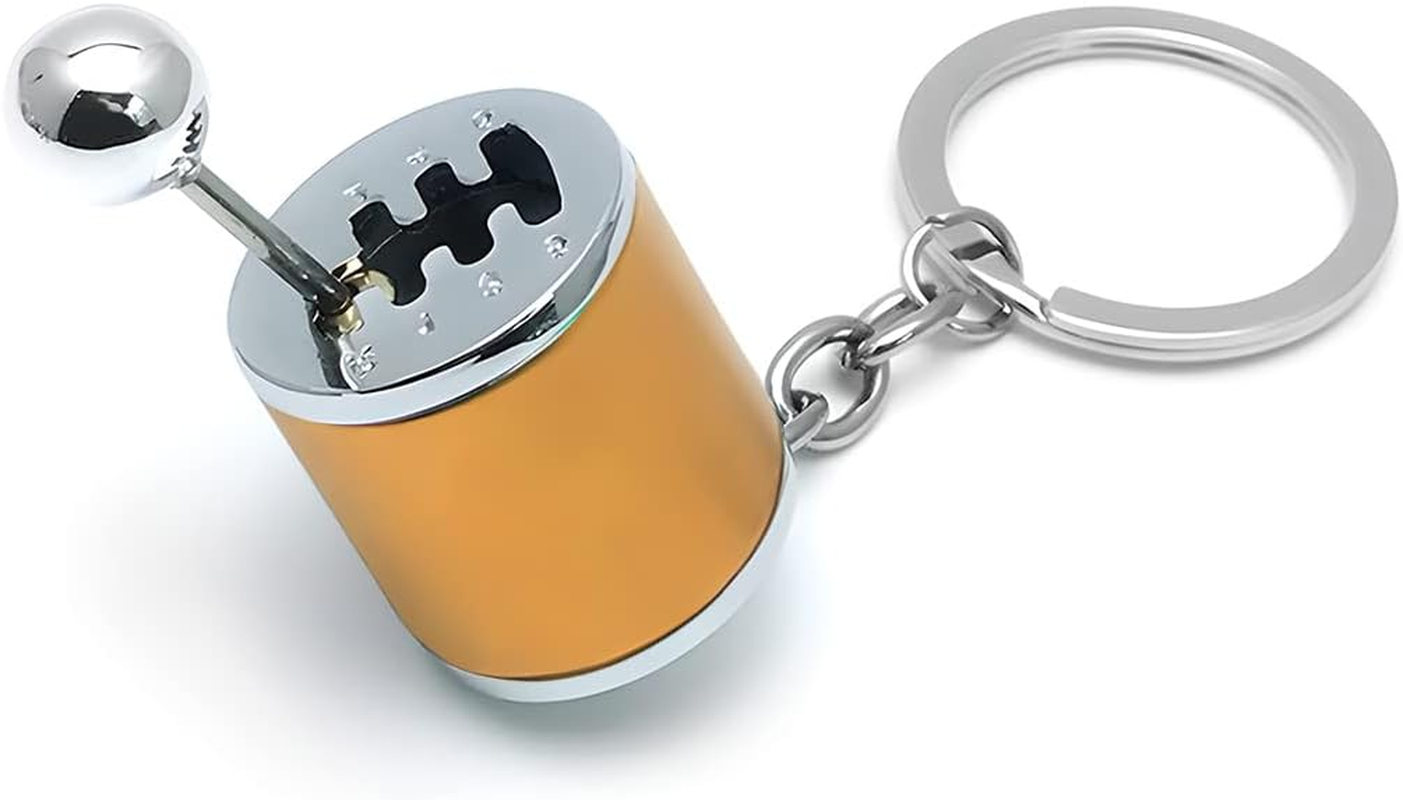 Car Shifter Gear Keychain, 6 Speed Shifter Keyring Gadgets, Car Shift Lever Manual Transmission Gearbox Pendant Accessories (Black)