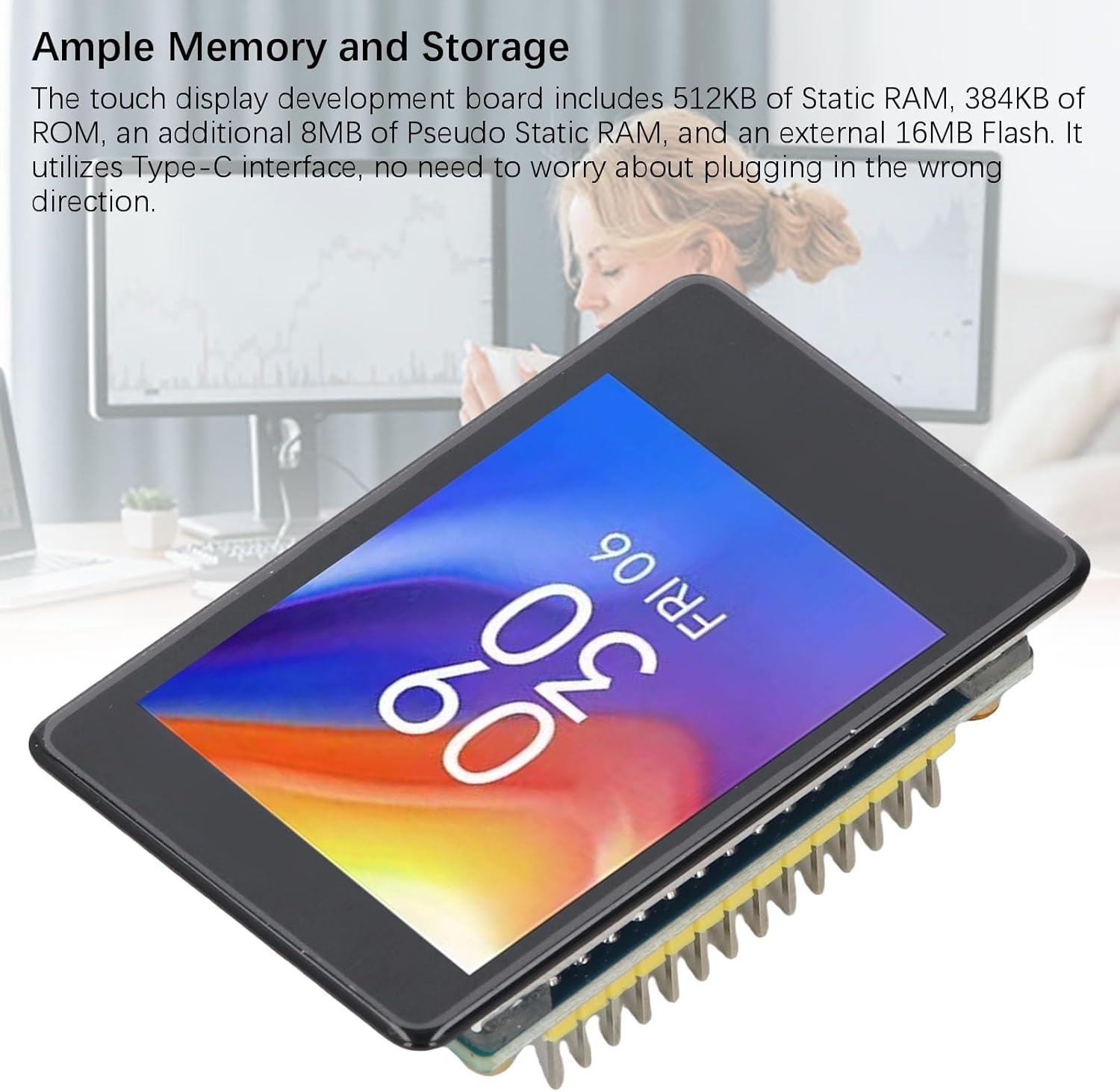 Jectse ESP32 S3 Capacitive Touch Display Development Board 2 Inch, 240X320 Pixels, 262K Color, 32-Bit LX7 Dual Core Processor, with Wifi Bluetooth Camera Interface image number 6