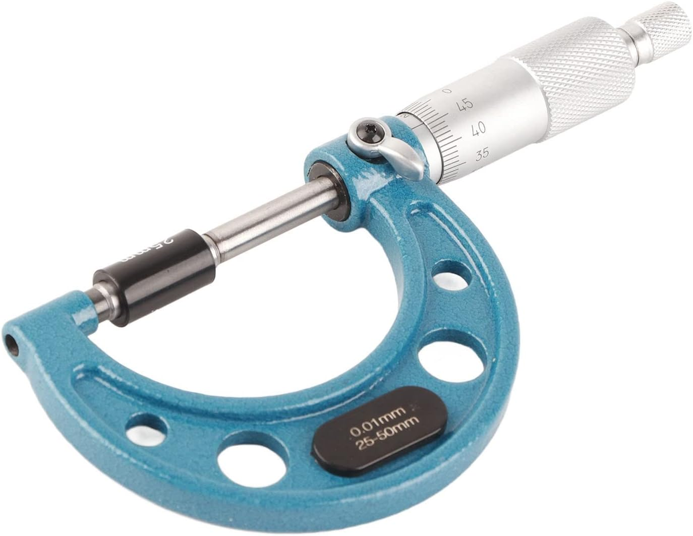 Outside Micrometer, Accurately Measure Length, Diameter, or Thickness with High Precision, Wide Measuring Range, Made of Stainless Steel Material, Clear Scales, Light and Small, (25-50Mm)