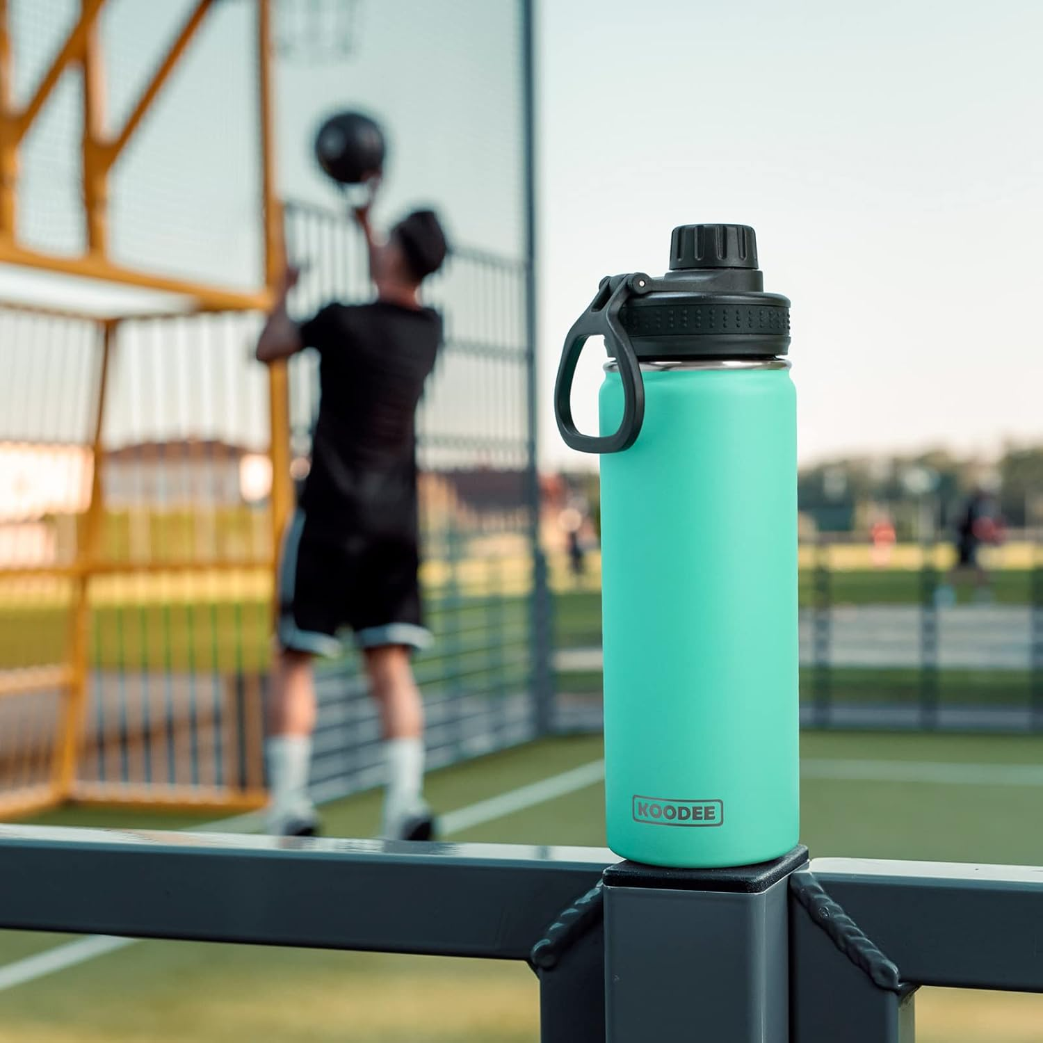 Koodee 2 Pack Water Bottle 530Ml Stainless Steel Vacuum Insulated Sports Water Bottle for Girls and Boys, BPA Free Leakproof (18Oz Canyon Red-Black) image number 2