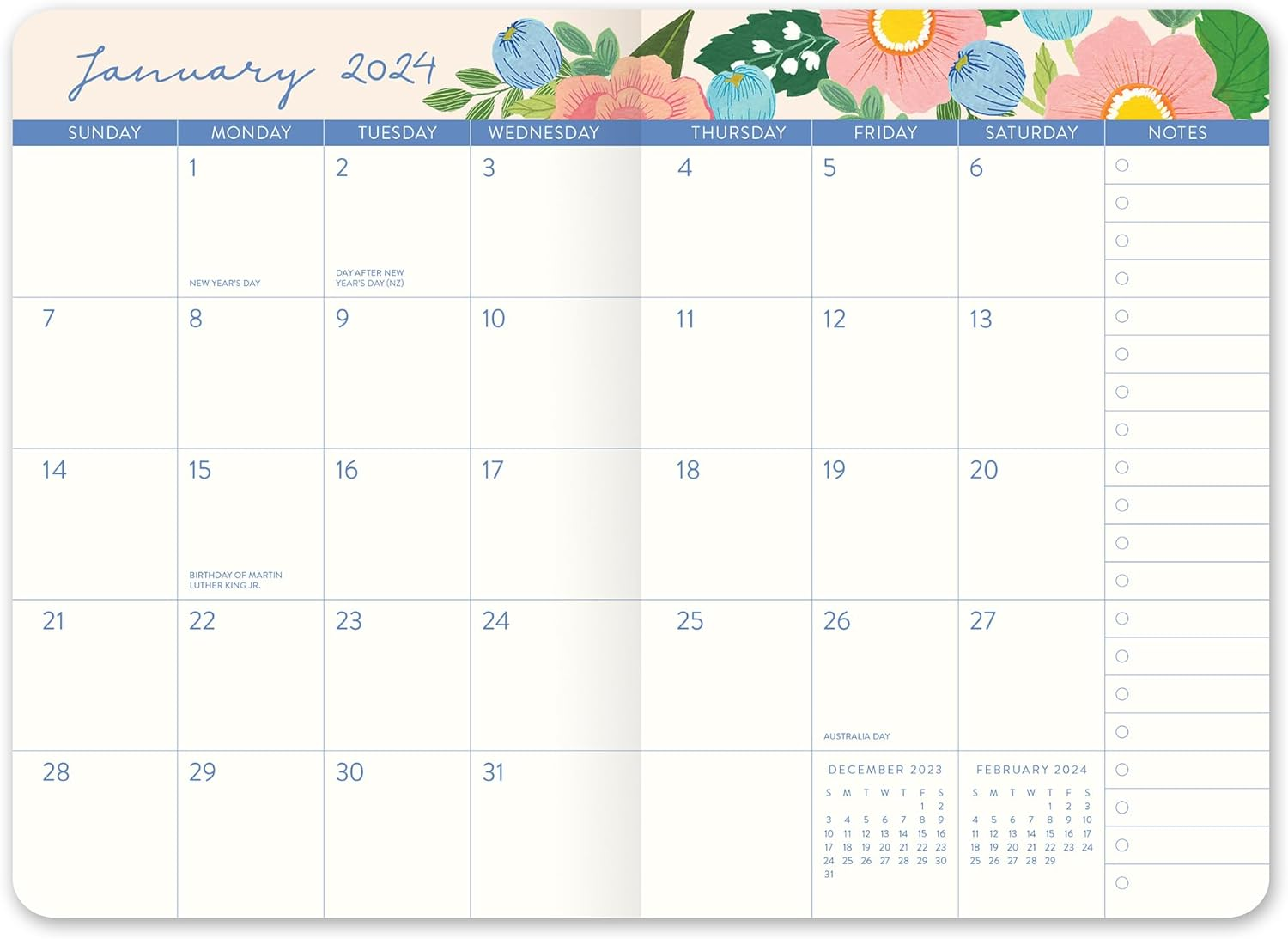 Orange Circle 2024 Bella Flora Monthly Pocket Planner image number 5