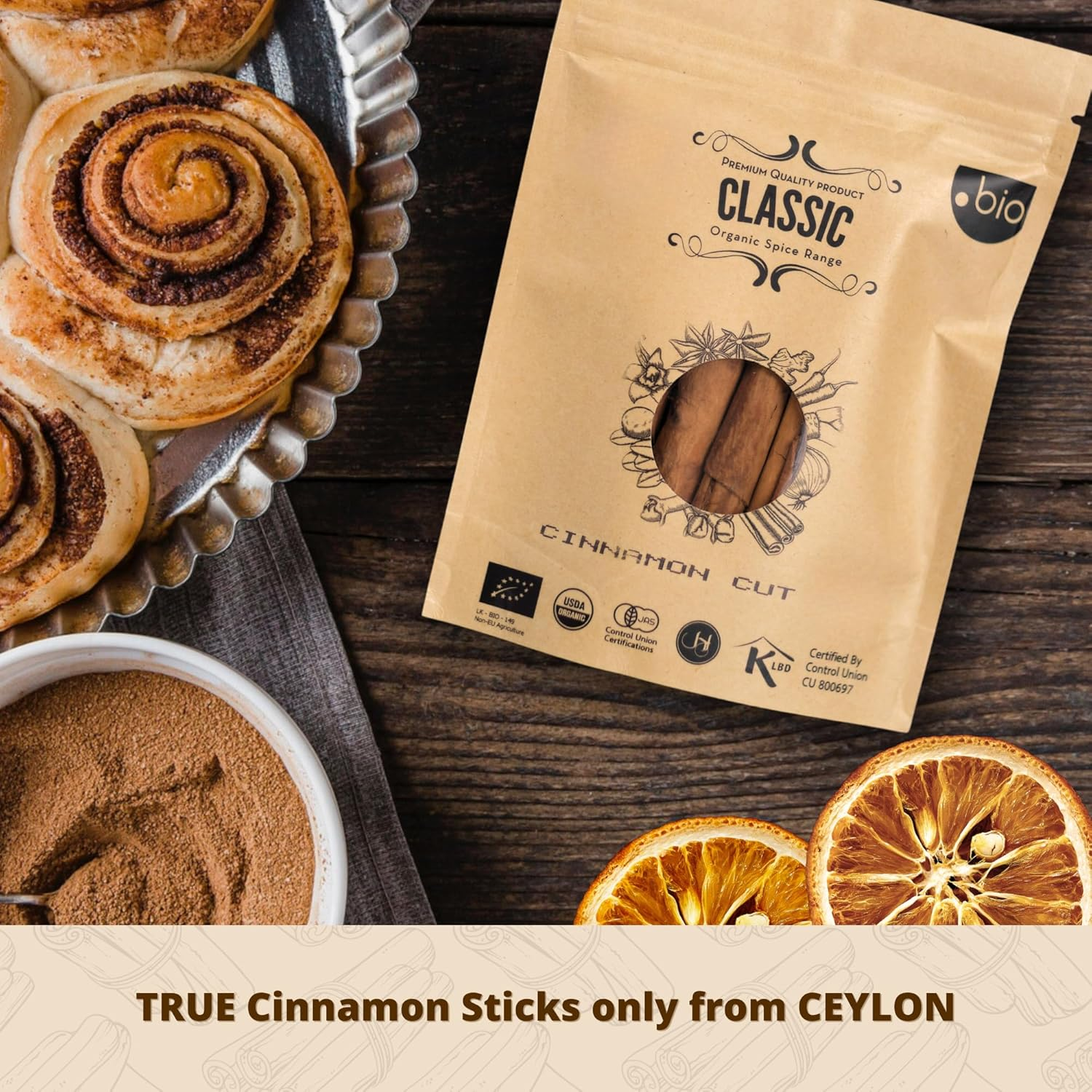 Organic Pure Ceylon Cinnamon Sticks | Premium 5 Inch Cut Cinnamon Quills |Product of Sri Lanka | 50G | USDA Certified Pure Cinnamon | True Cinnamon | High Grade Cinnamon Quills image number 6