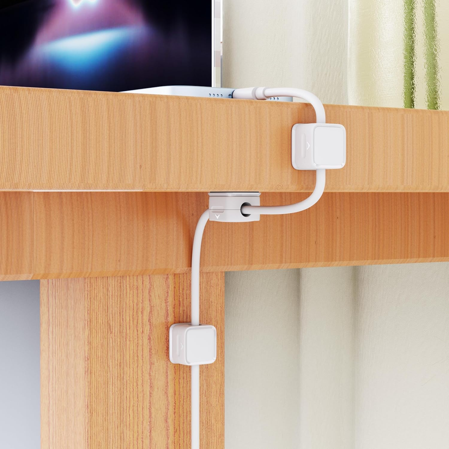 Cord Organizer Holder, 6 Pack Magnetic Desk Cable Clips Management, Hide Phone Charging Cable Keeper, Strong Adhesive Wire Charger Holder for Nightstand, Kitchen Appliances, Office Supplies image number 5