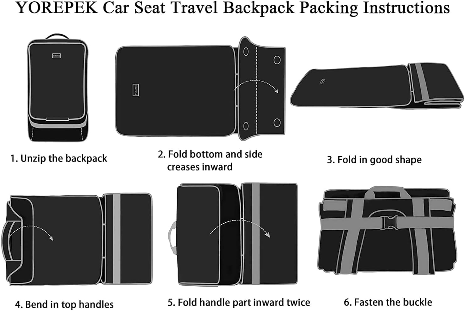 Padded Car Seat Travel Bag Backpack for Airplane, Heavy Duty Car Seat Bags for Air Travel, Carseat Cover for Airplane Travel with Shoulder Strap, Car Seats Carrier for Airport, Black image number 4