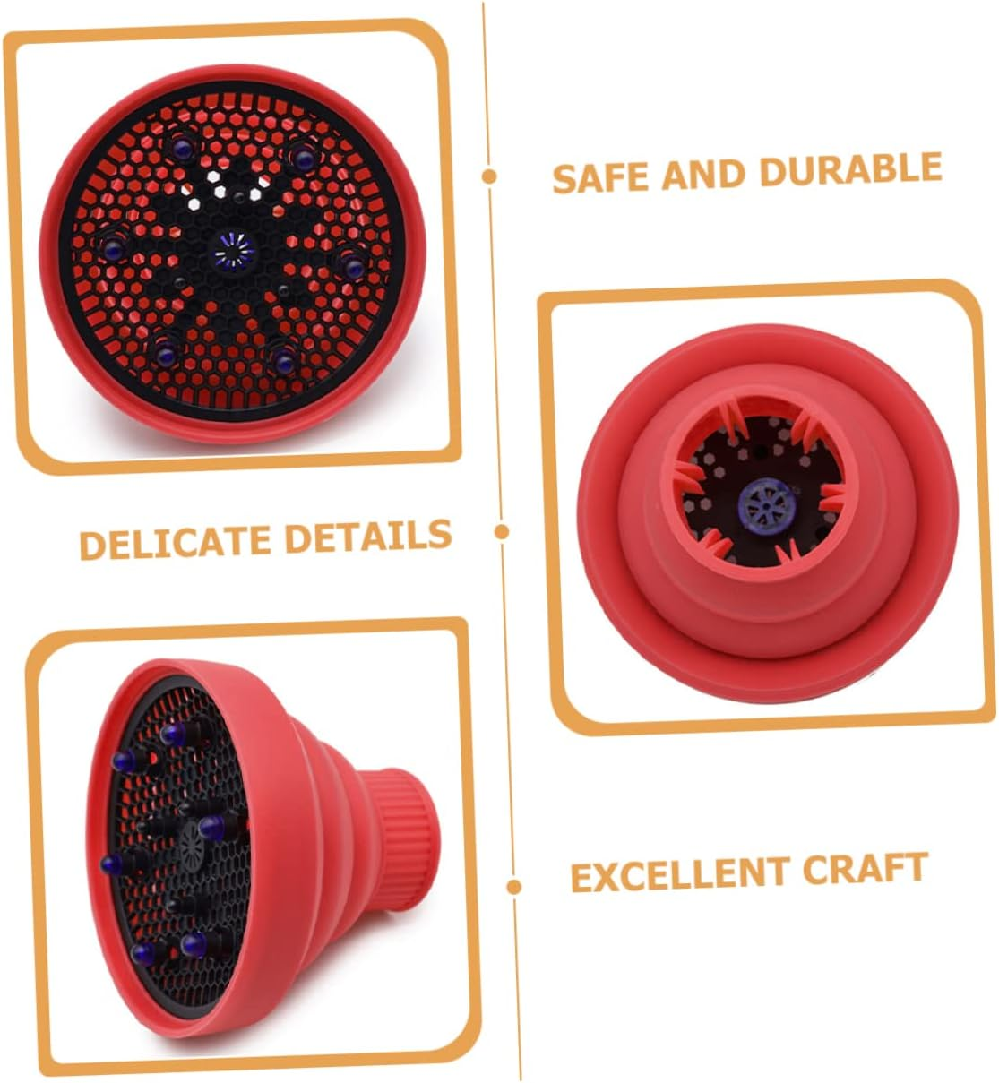 Healeved 2Pcs Silicone Hair Diffuser Cover for Blow Dryer Home Salon Hair Dryer Diffuser Attachment to Protect Curly image number 5