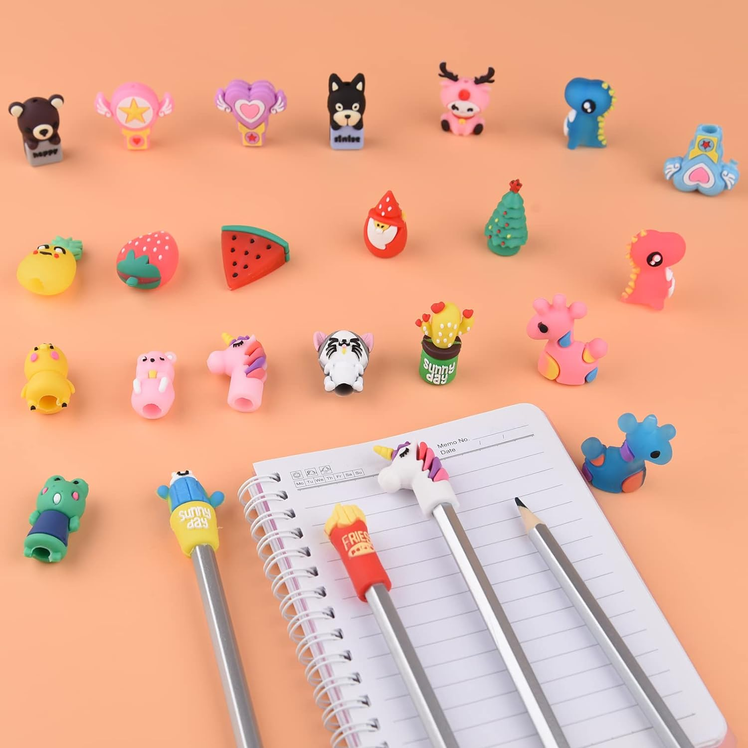 ELECLAND 27 Pieces Pencil Toppers Animal Pencil Toppers Dinosaur Pen Toppers Clip on Pencil Classroom Prizes for Kids Office School Supplies Party Favors image number 5