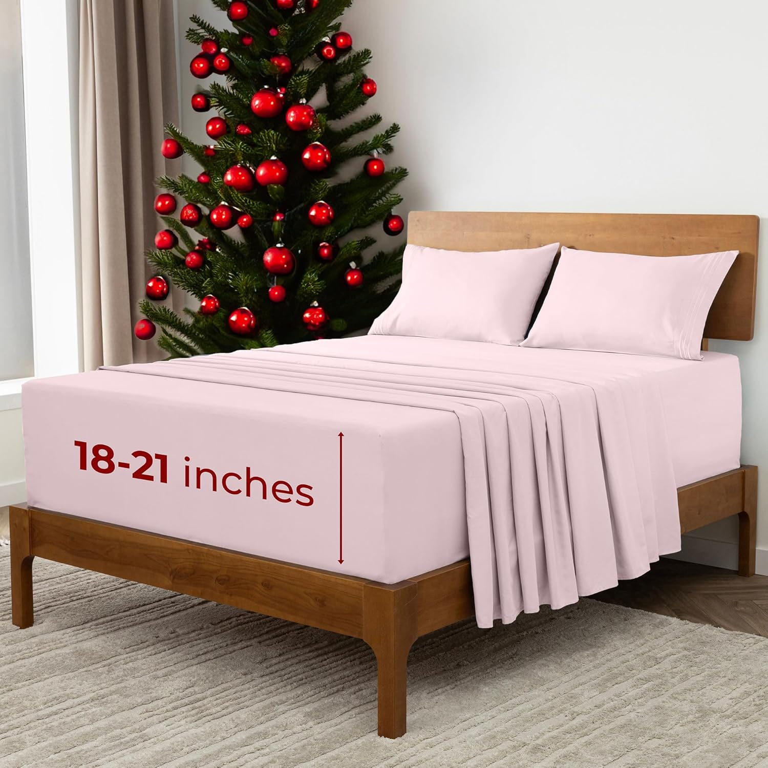 Mellanni King Sheets Set - 4 PC Iconic Collection Bedding - Hotel Luxury, Extra Soft, Cooling Bed Sheets - Wrinkle, Fade, Stain Resistant (King, Laced Sky Blue)