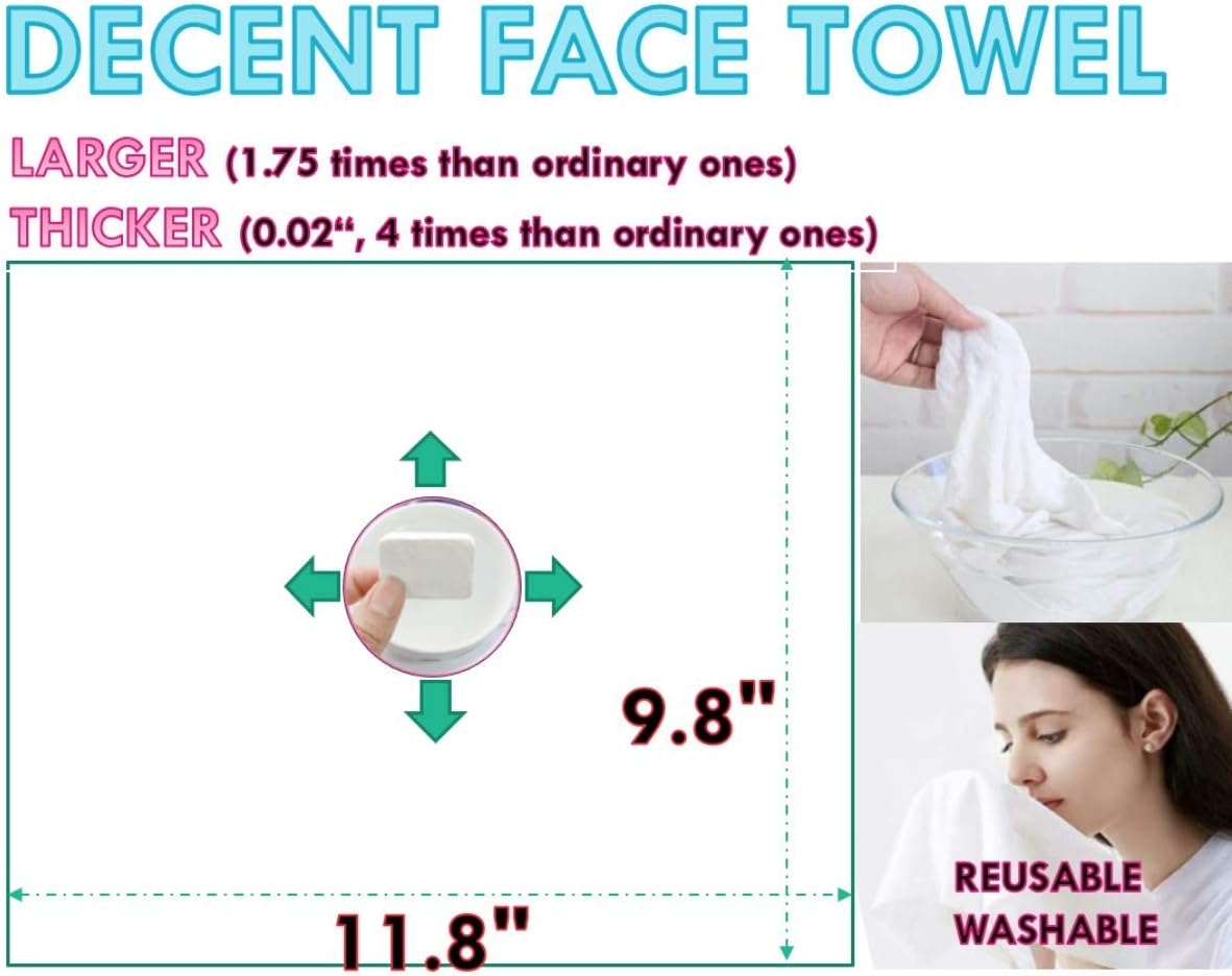 Premium Compressed Towel Tablet, Essential Face Washcloths for Travel, Camping, Hiking, Sports and Beyond, Portable Disposable Thicker Larger, Pure Cotton, 20PCS image number 6