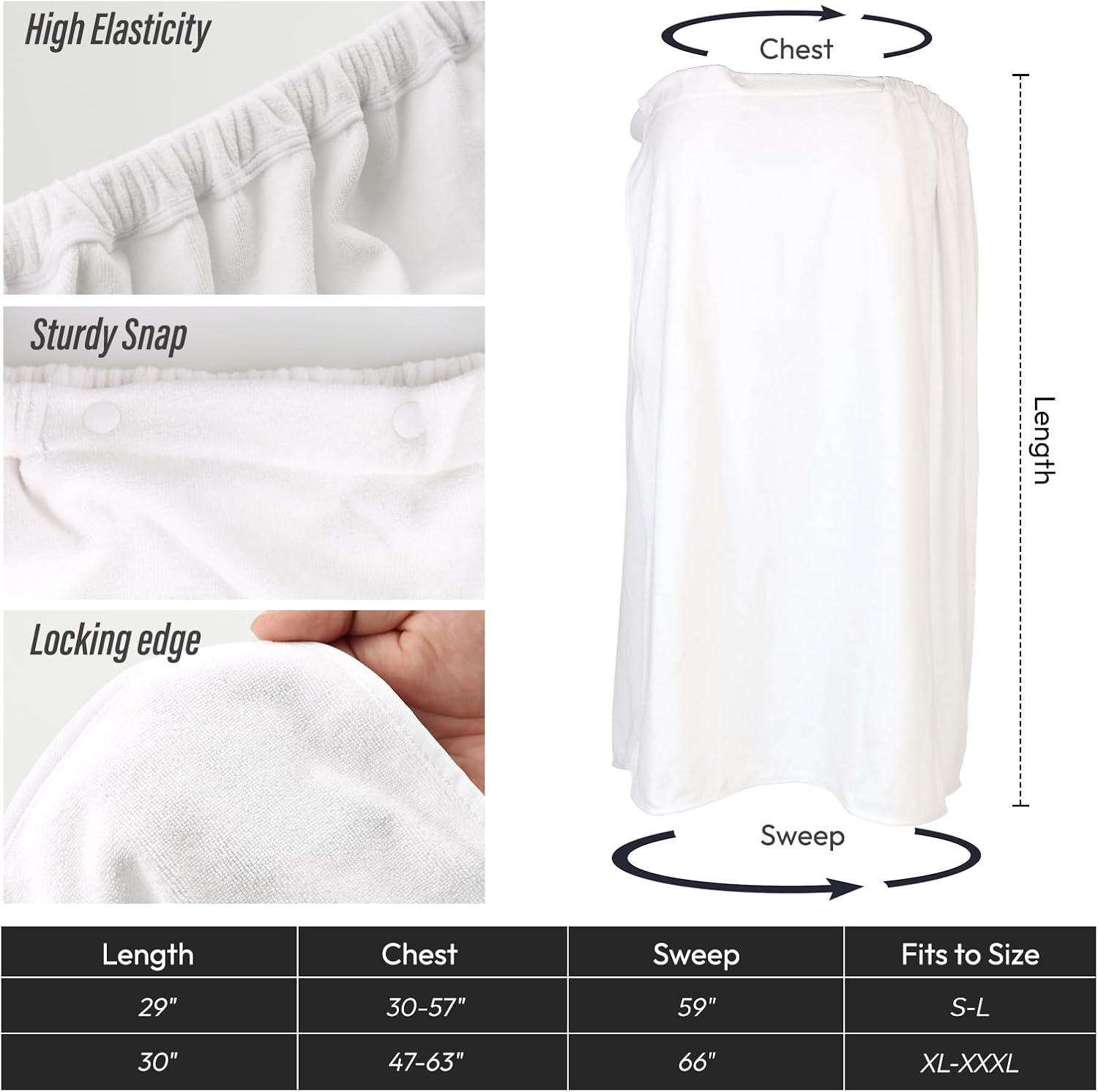 GEN'C B&Eacute;AUTY Spa Towel Wrap Microfiber Bathrobe Adjustable Shower Towel Wrap for Women 31.5''X55.2'' (Pink) - Coffee image number 5