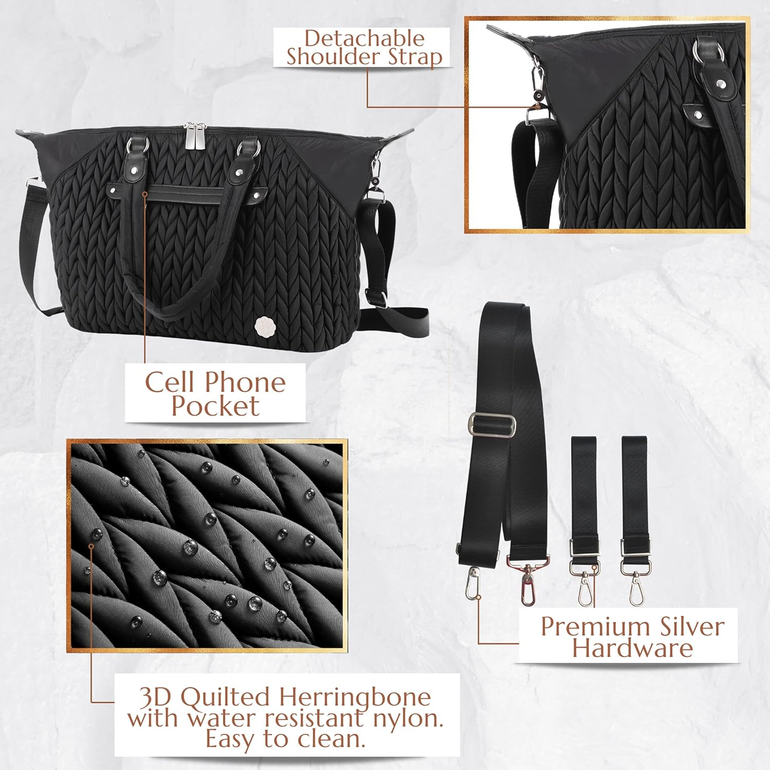 Diaper Bag Tote Baby Nappy Changing Bag Multifunction Large Baby Travel Handbag for Mom - Dusty Rose image number 6