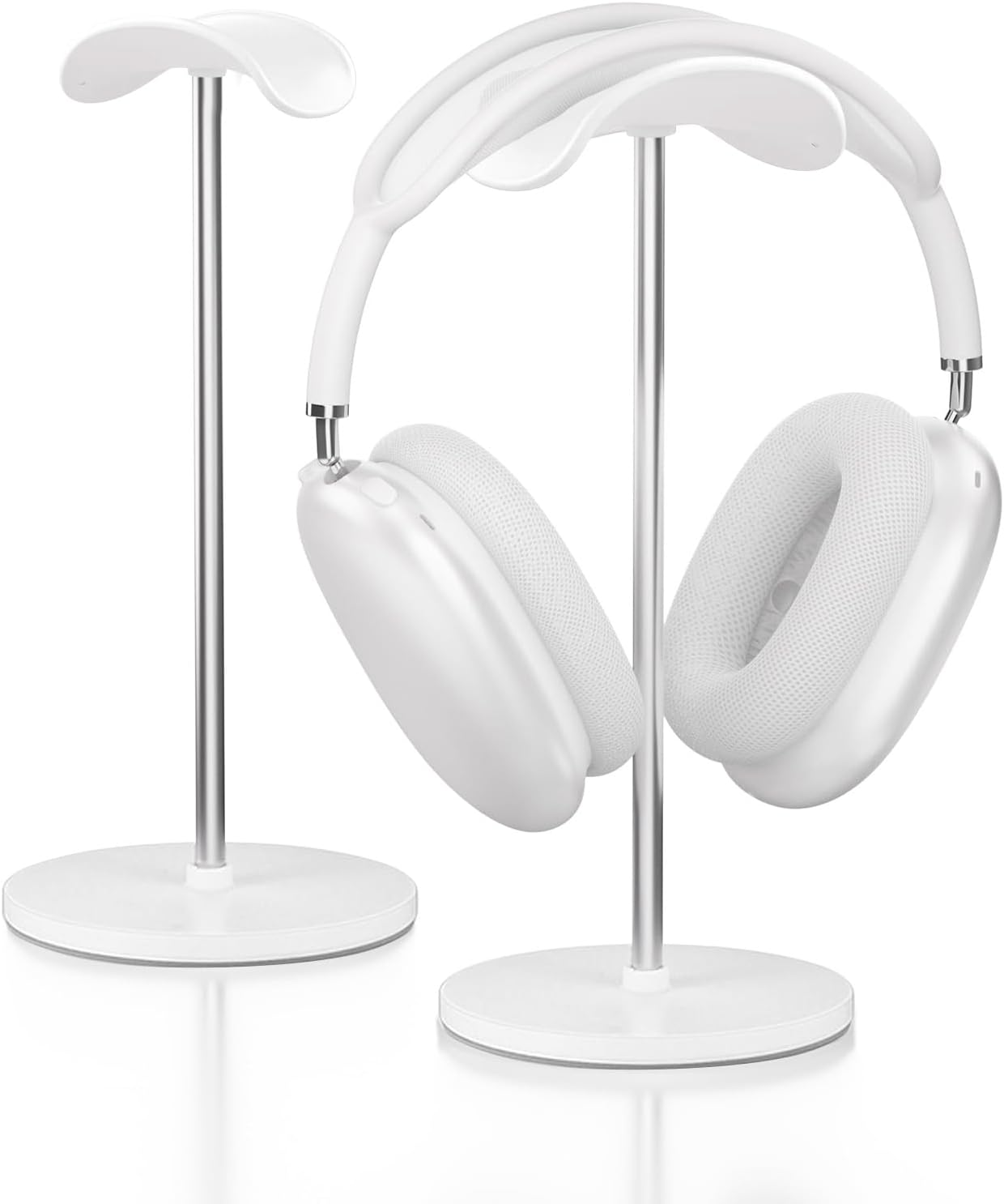Tzylomirx Headphone Stand, Headphone Holder - Compatible with Airpods Max, Beats, Bose and Most Gaming Headphones, Headset Stand with Storage Tray! No Tools Required YO - 2 (White)