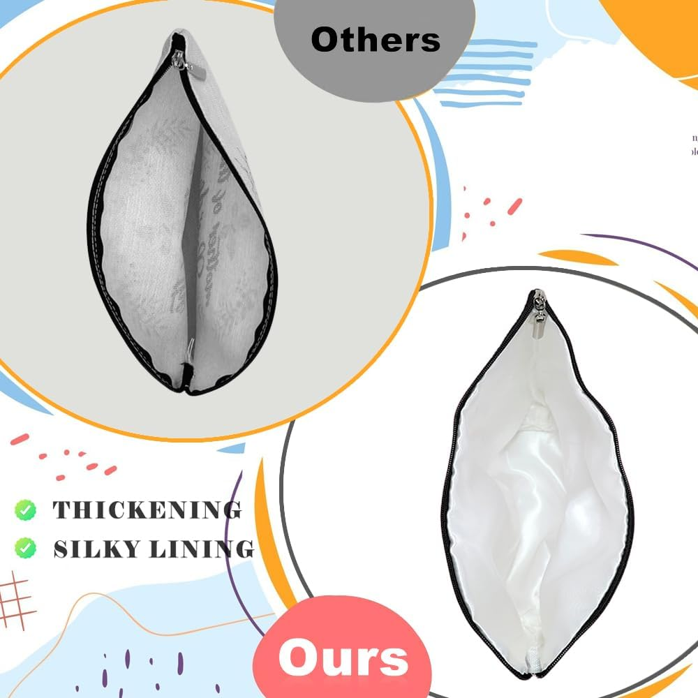 Blisswave Personalised Make up Bag, Sweet and Beautiful Pink Flowers, A-Z Initial Make up Bag, Elegant Silk Lining, Sturdy Metal Zipper, Personalized Gift for Girls and Women, M image number 5