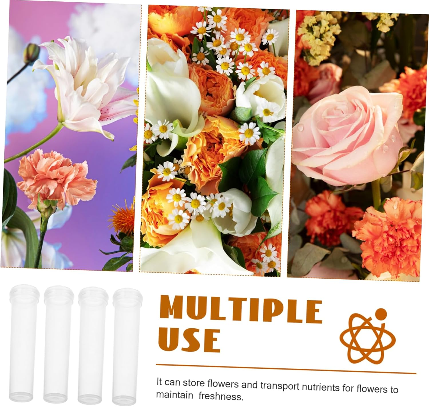 Water Container 200Pcs Plastic Nutrition Tube Long-Lasting Freshness Essential Florist Tool image number 4