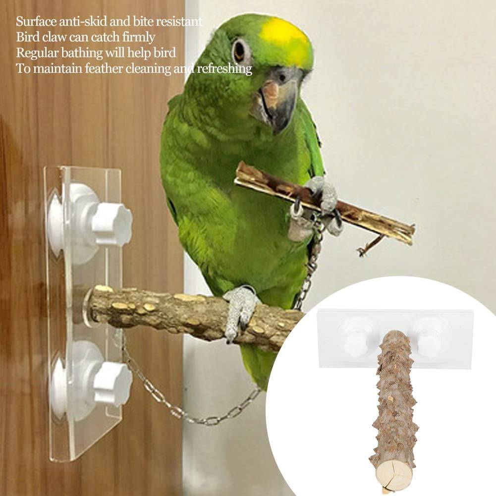Bird Shower Perch, Pet Standing Rod, Non-Slip Birds for Parrots, Wood Bird Perches for Parrot, Wooden Bird Parrot Stand Branches Parakeet Cage Perch Accessories image number 6