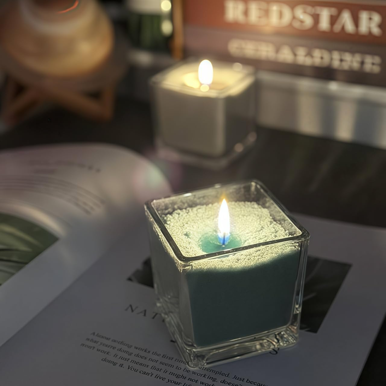 Candle Sand,100% Natural Plant Wax,300 G Candle Sand Lncluding 10 Wicks,1 Piece 300ML Glass Display Bottle,Creative DIY Wax Granules. (Lavender Fragrance) image number 3