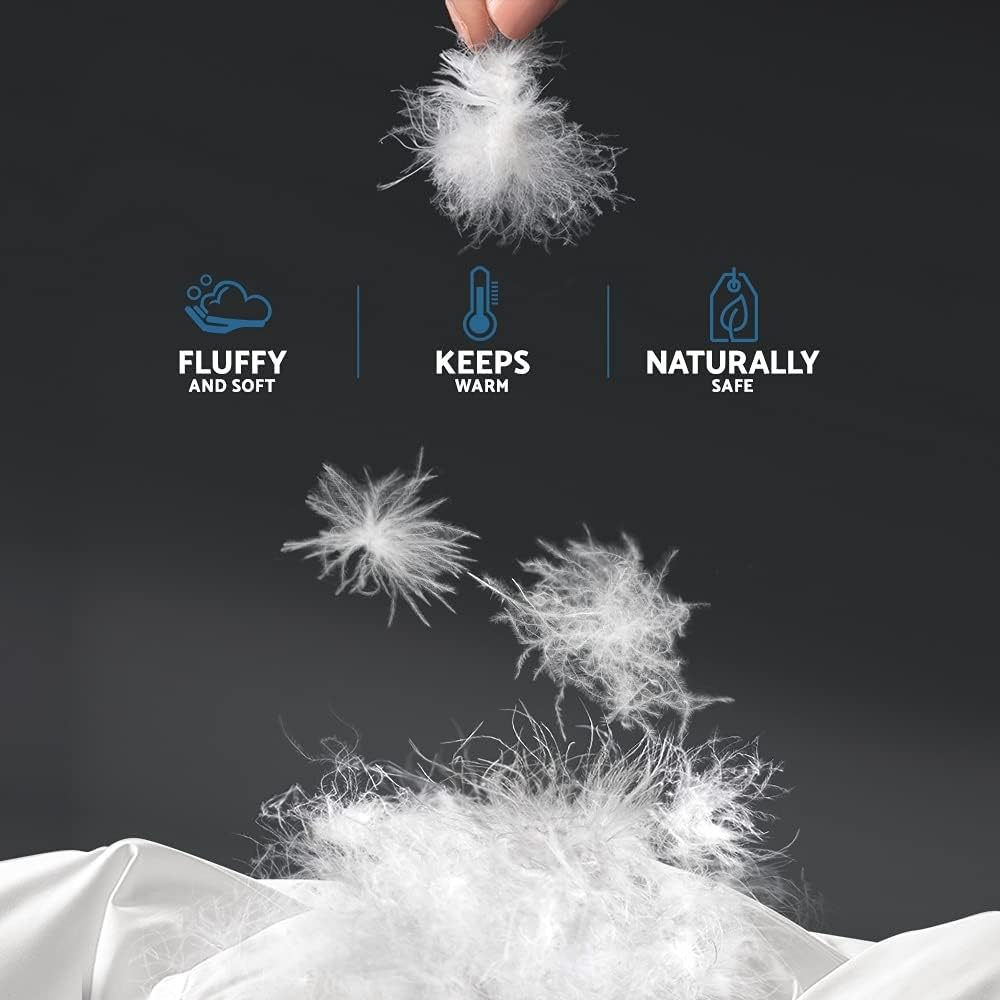 Giselle Bedding Duck down Quilt, 500GSM King Feather Comforter Doona Duvet Cover Quilts Winter Blanket for Bed, Soft Cotton Covers Lightweight Breathable White image number 1