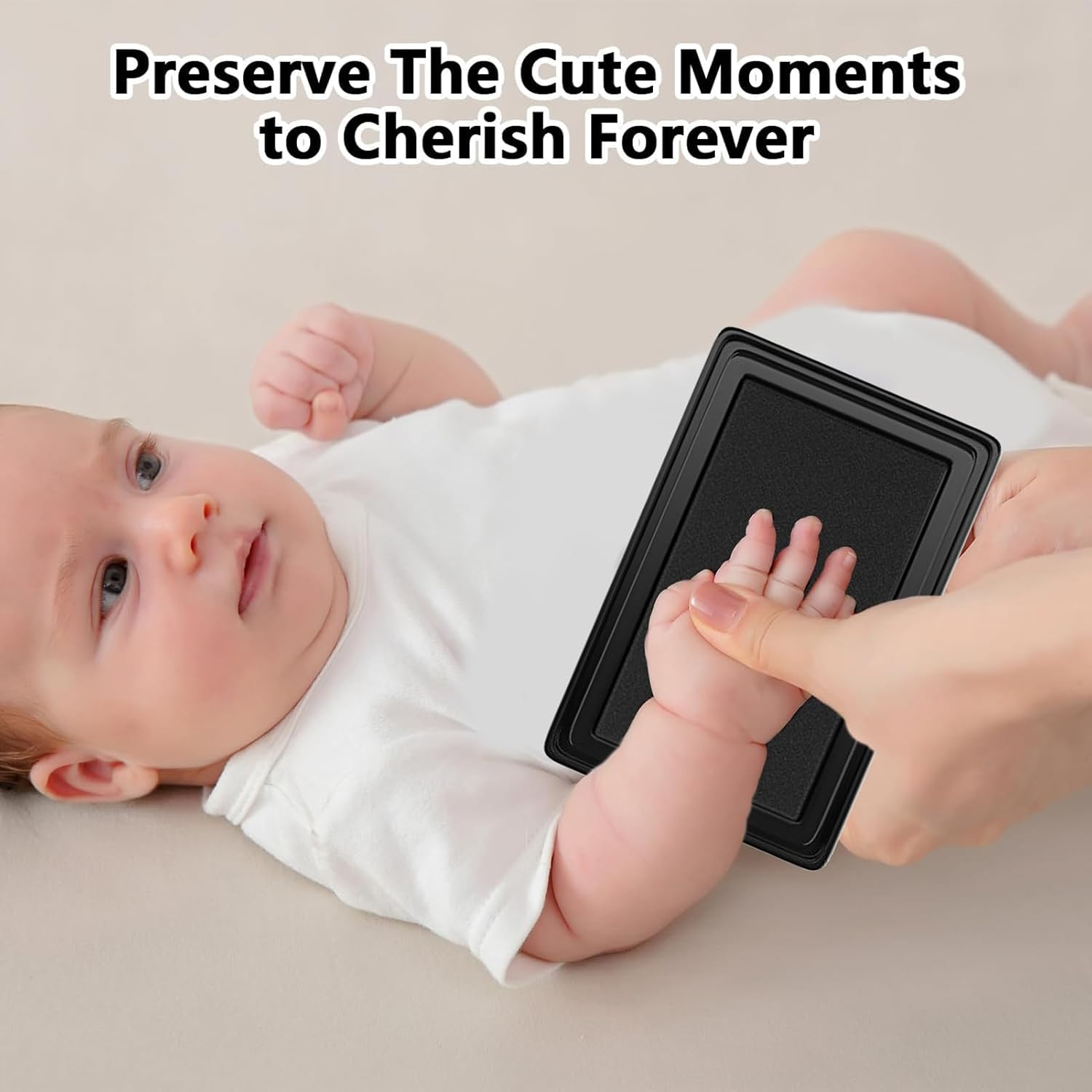 Baby Foot Prints Ink Pad | Inkless Baby Footprint Kit,Safe Handprint Tool for Newborns Babies, Pet Feet Stamp Kids Craft for Shower Parents Love image number 1