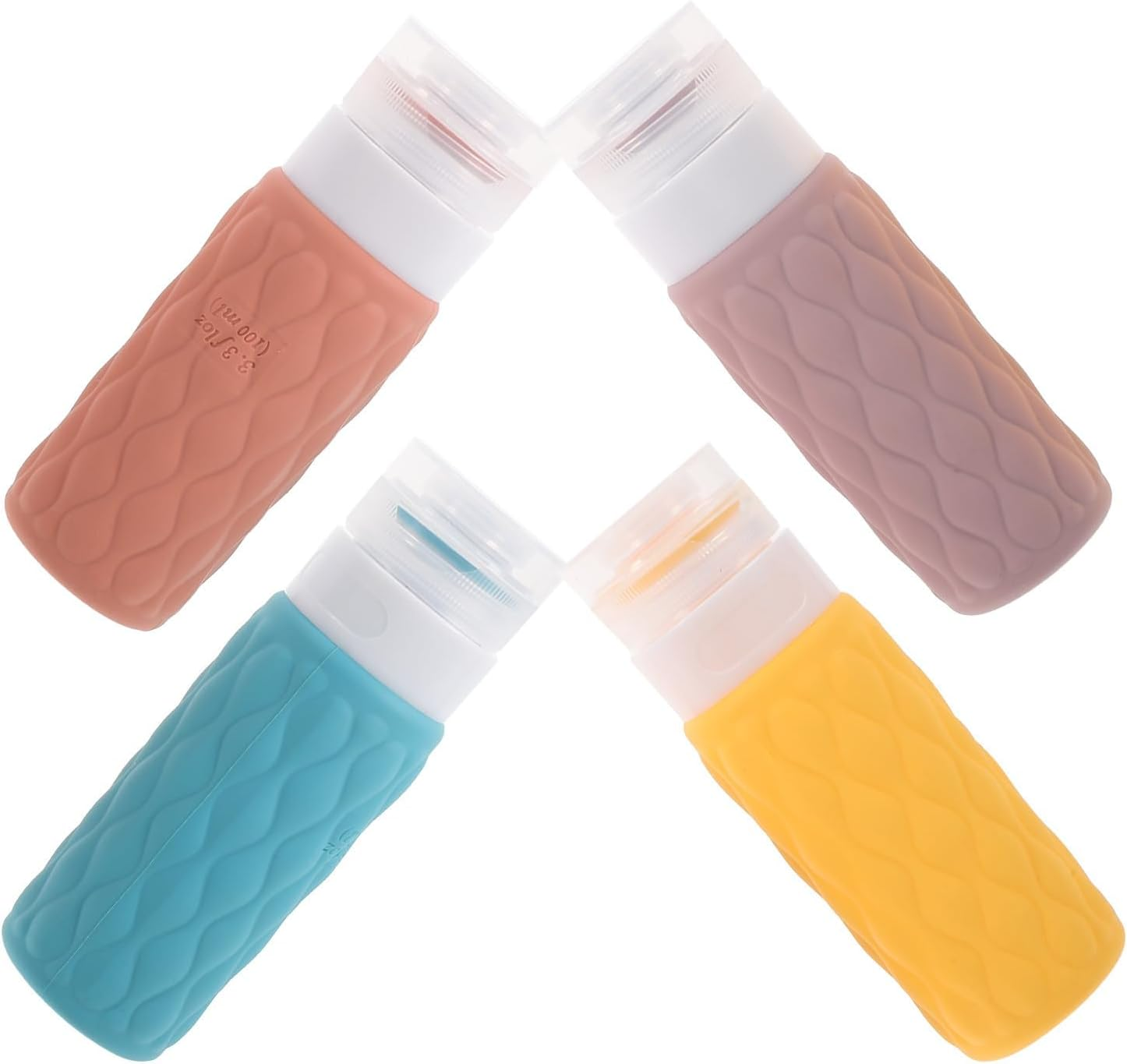 TEHAUX 5Pcs 100Ml Silicone Travel Bottles Set with Pouch, Refillable Shampoo and Conditioner Containers, Leakproof Bathroom Liquid Soap Dispensers for Travel Toiletries image number 6